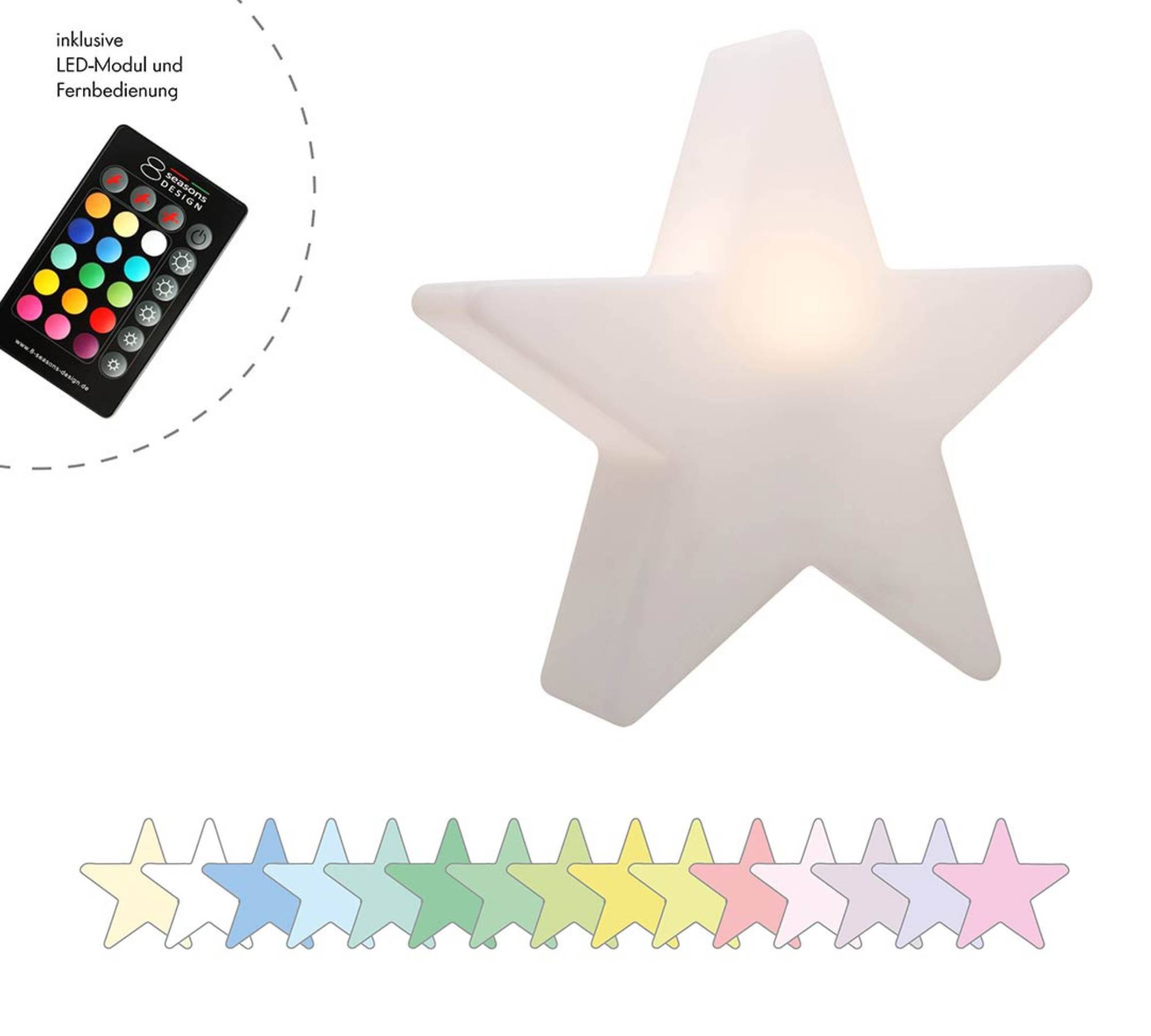 3x Motivleuchte Stern 40 cm RGB LEDs