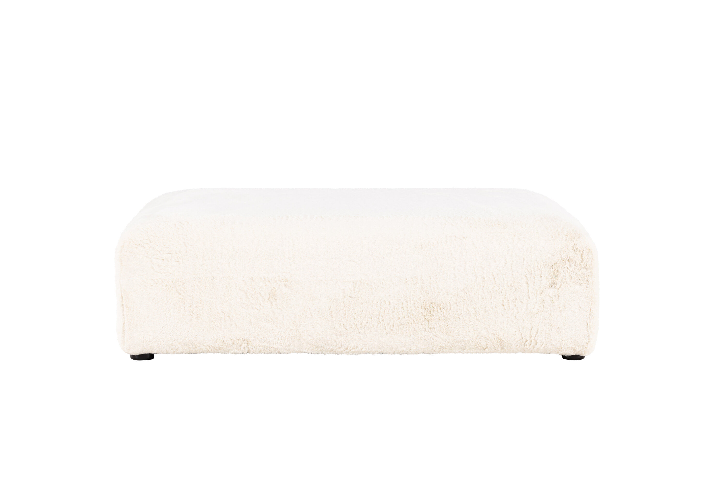 Davie Pouf Beige Kunstfell 100x100cm