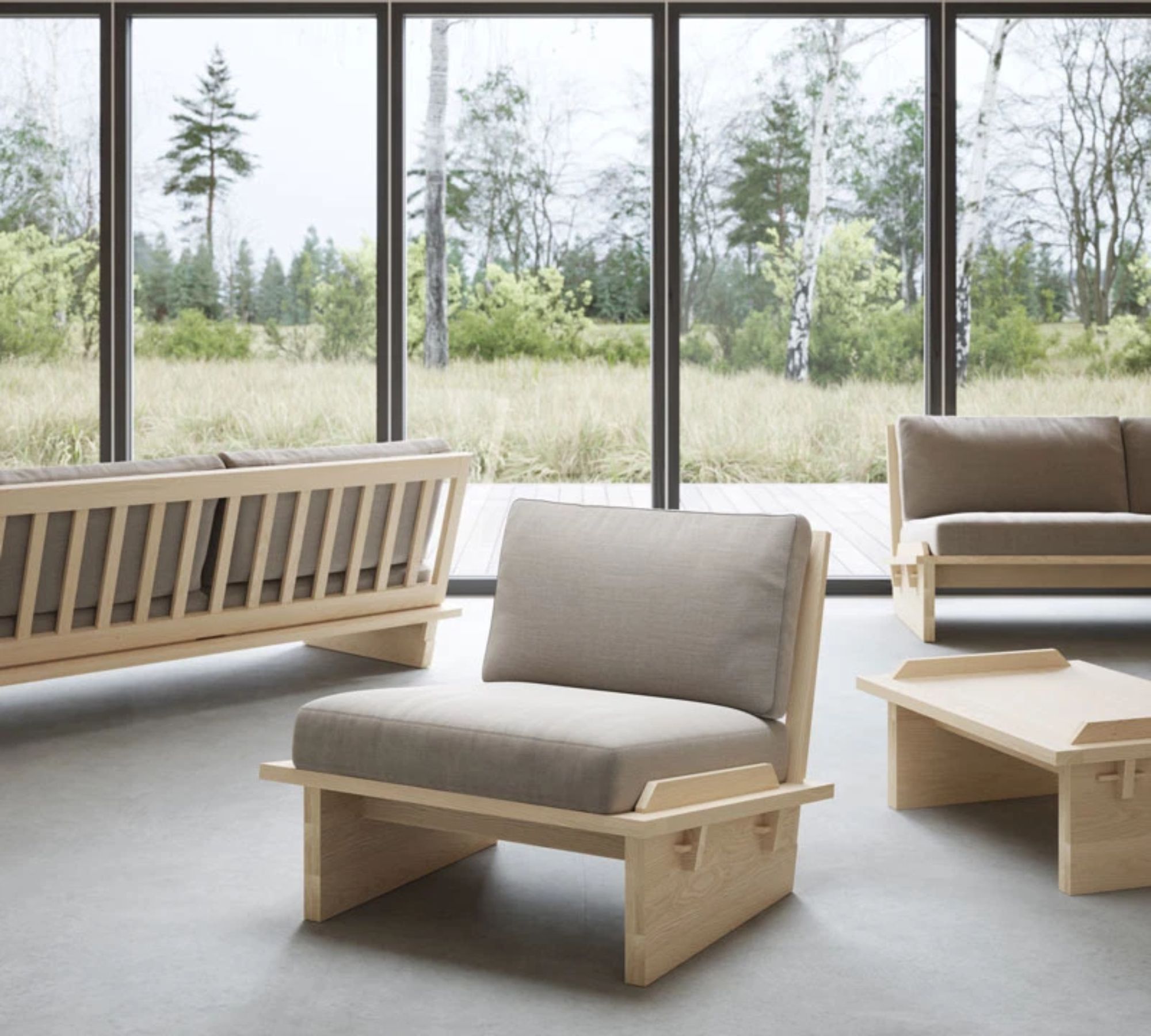 Wilson Chair Detachable Cushion Forest Mole