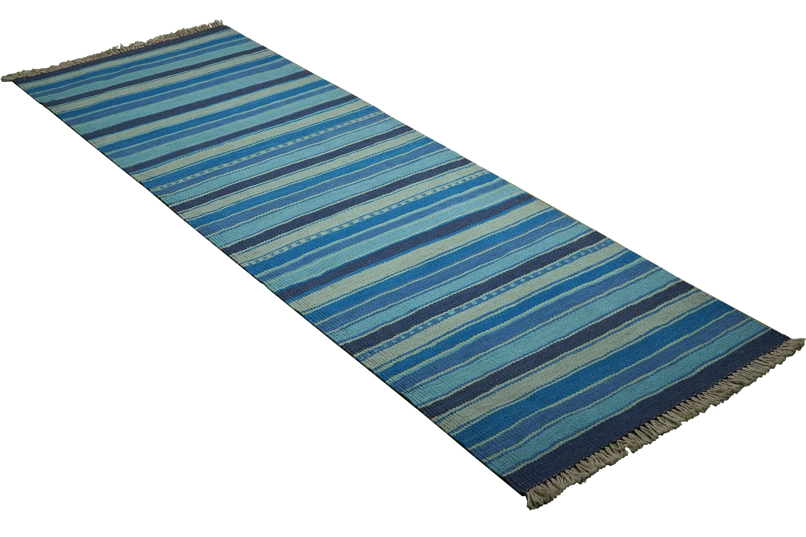 Kelim Gashgai Teppich Wolle Blau