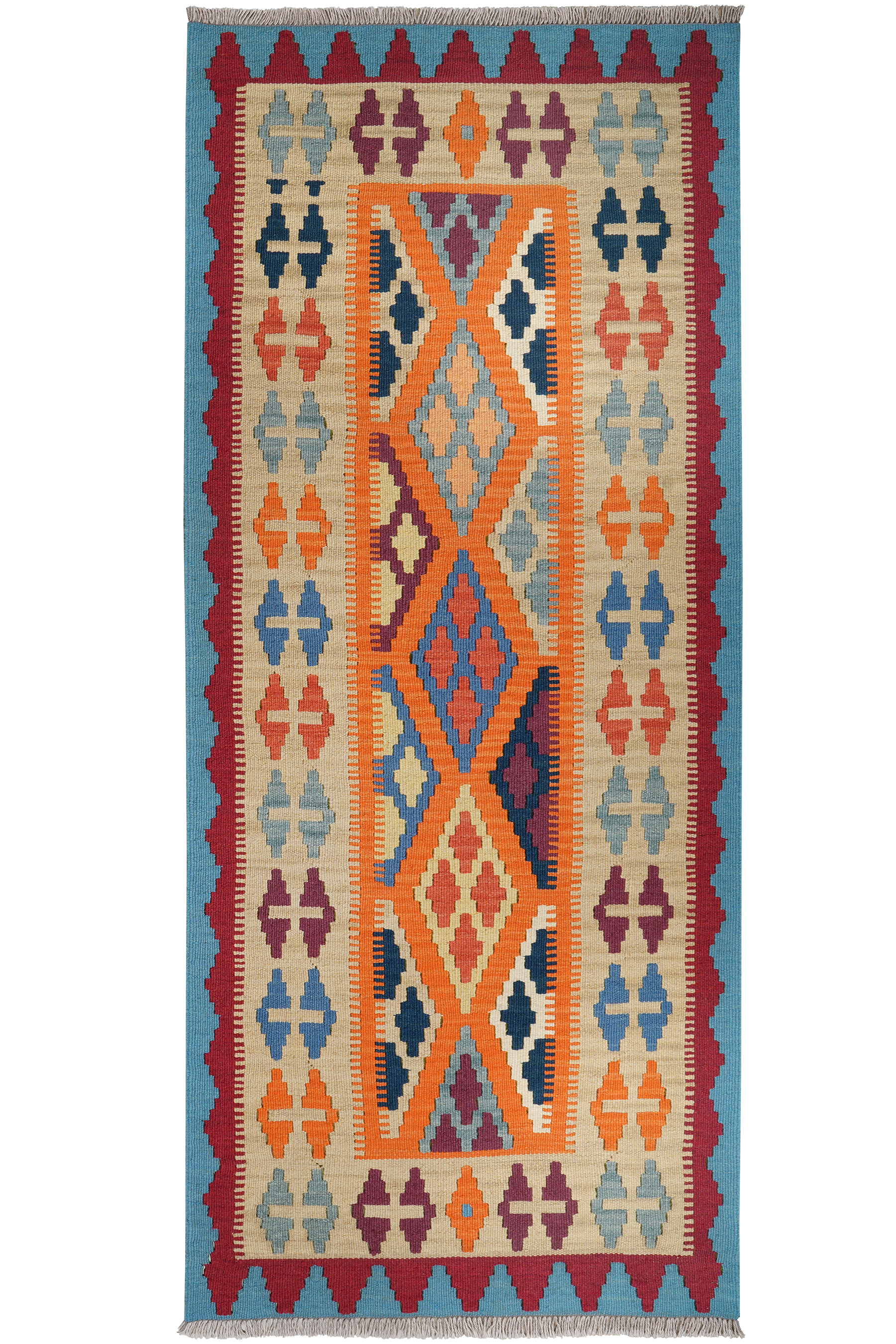Kelim Gashgai Carpet Wool Orange