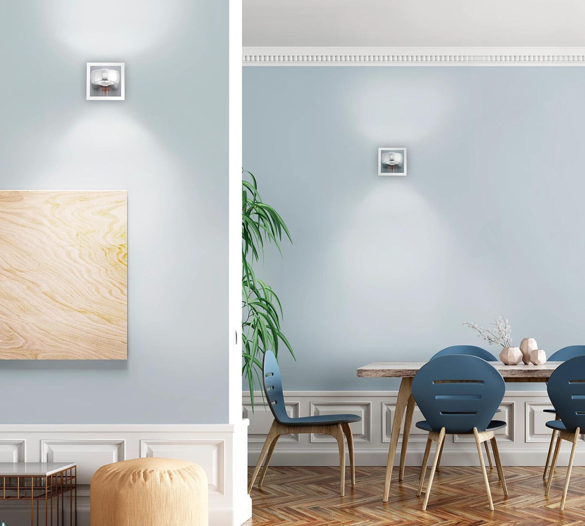 LED wall light 2-flame acrylic glass metal