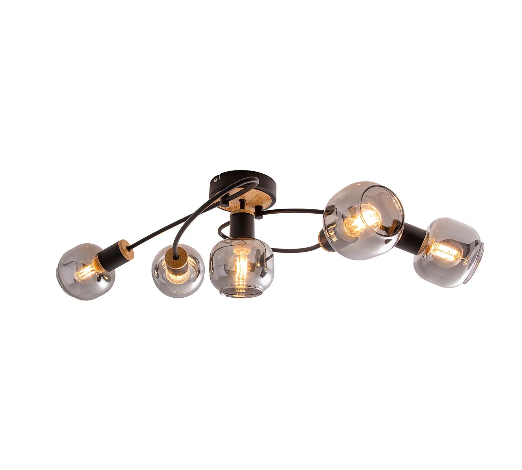Ceiling light Glass Iron Black Brown
