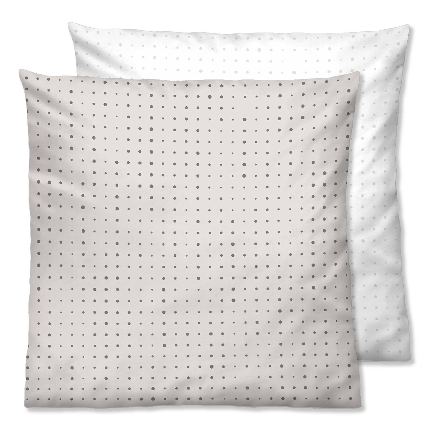 Mako-Satin Kopfkissenbezug Baumwolle Taupe 80 x 80 cm