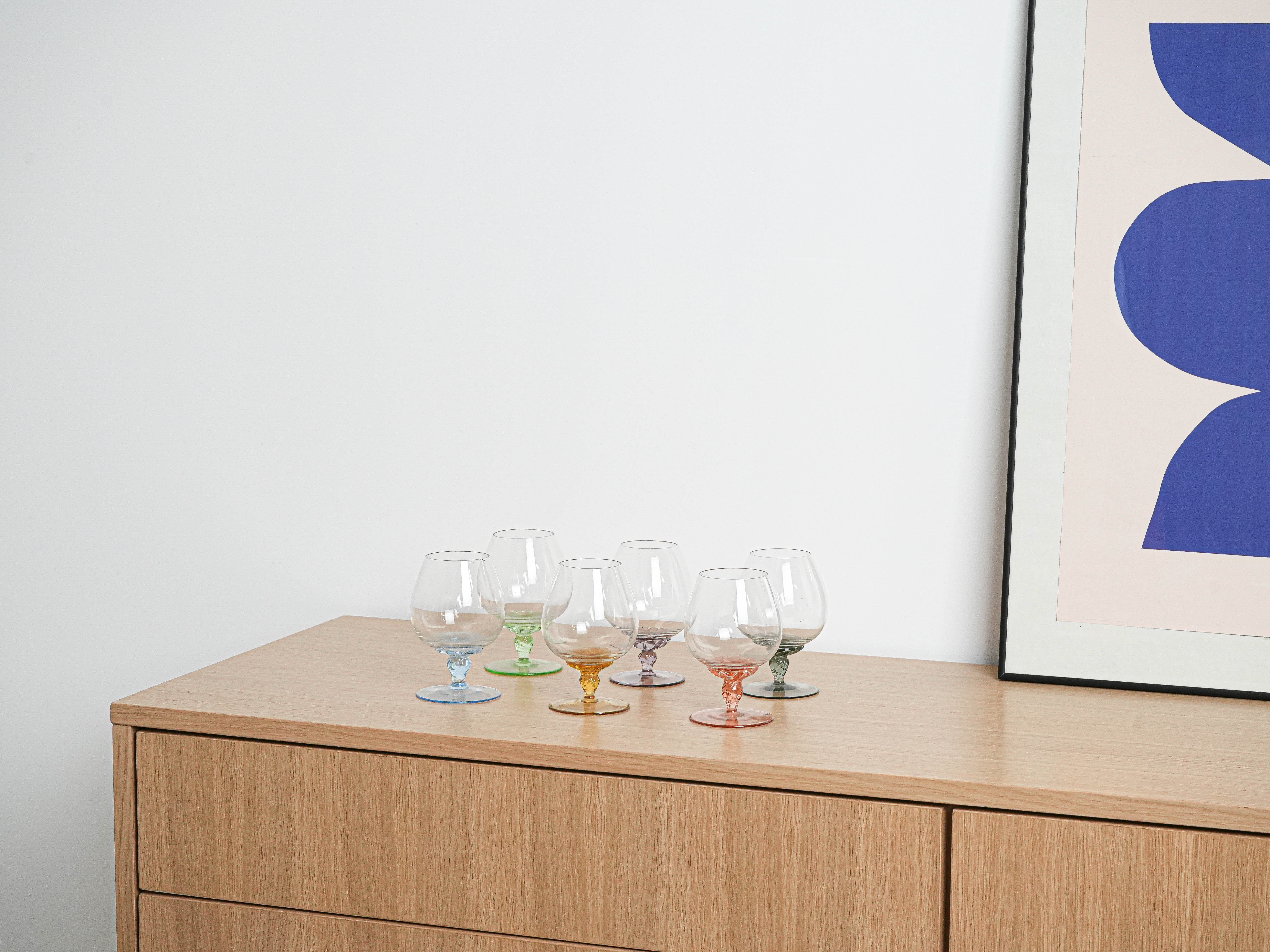 Cognac glasses set Multicolored 1970s