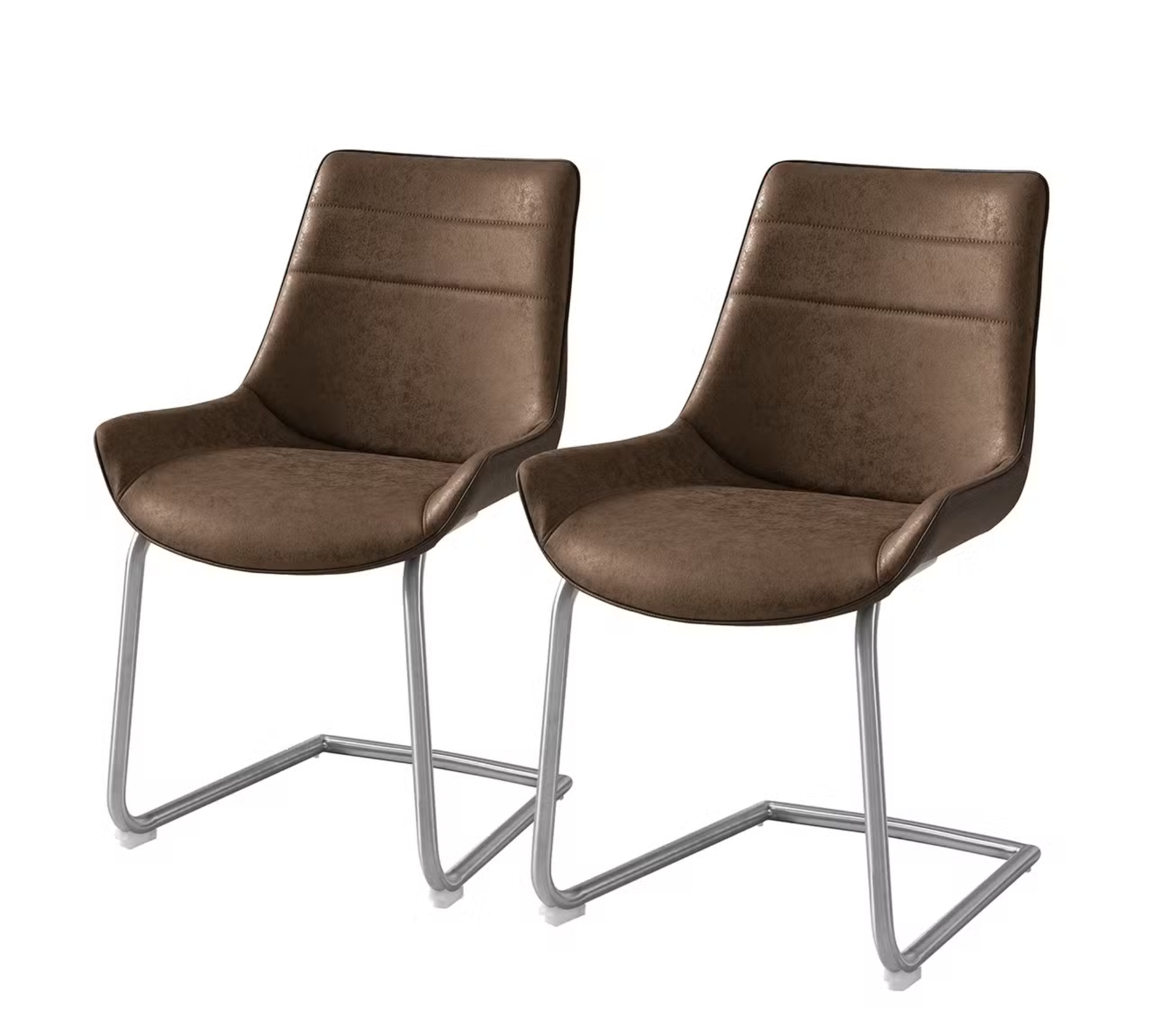 2x Saval Freischwinger Microfaser Cappuccino