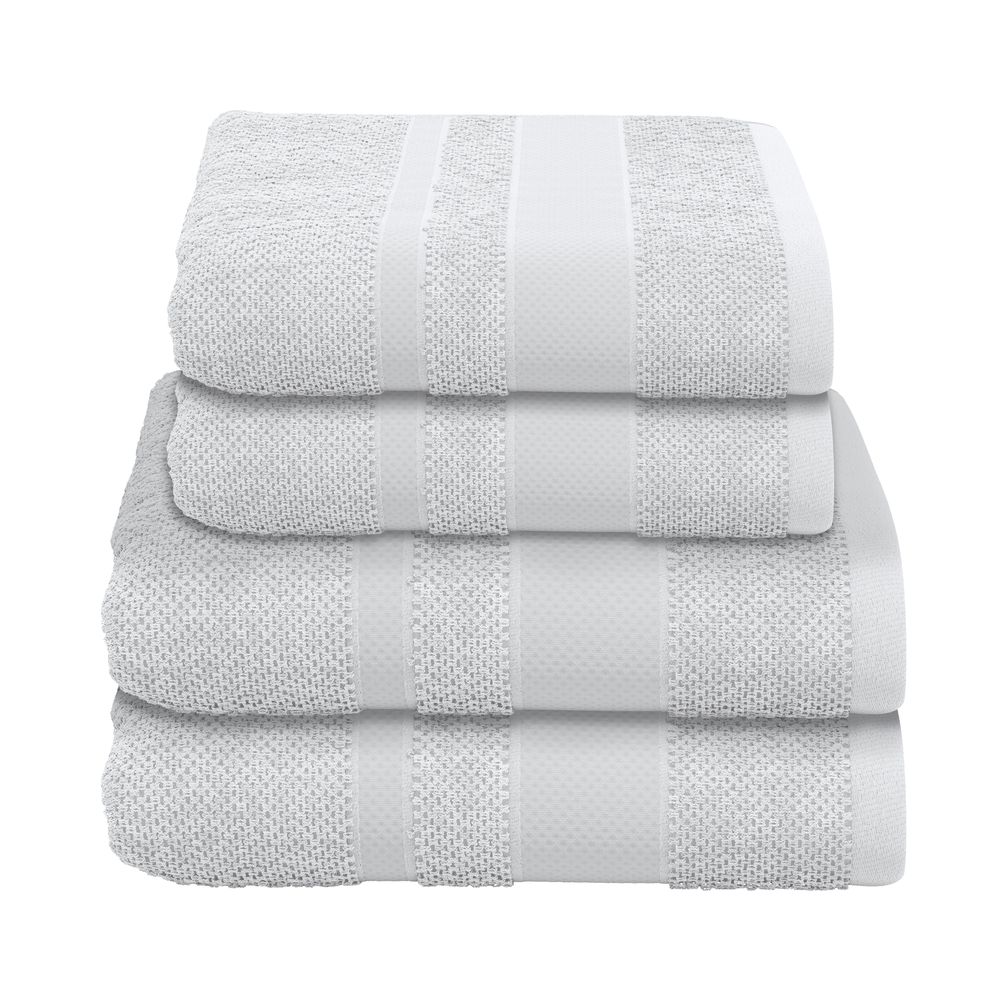 4-tlg. Handtuch-Set aus Baumwolle Hellgrau Öko-Tex Standard
