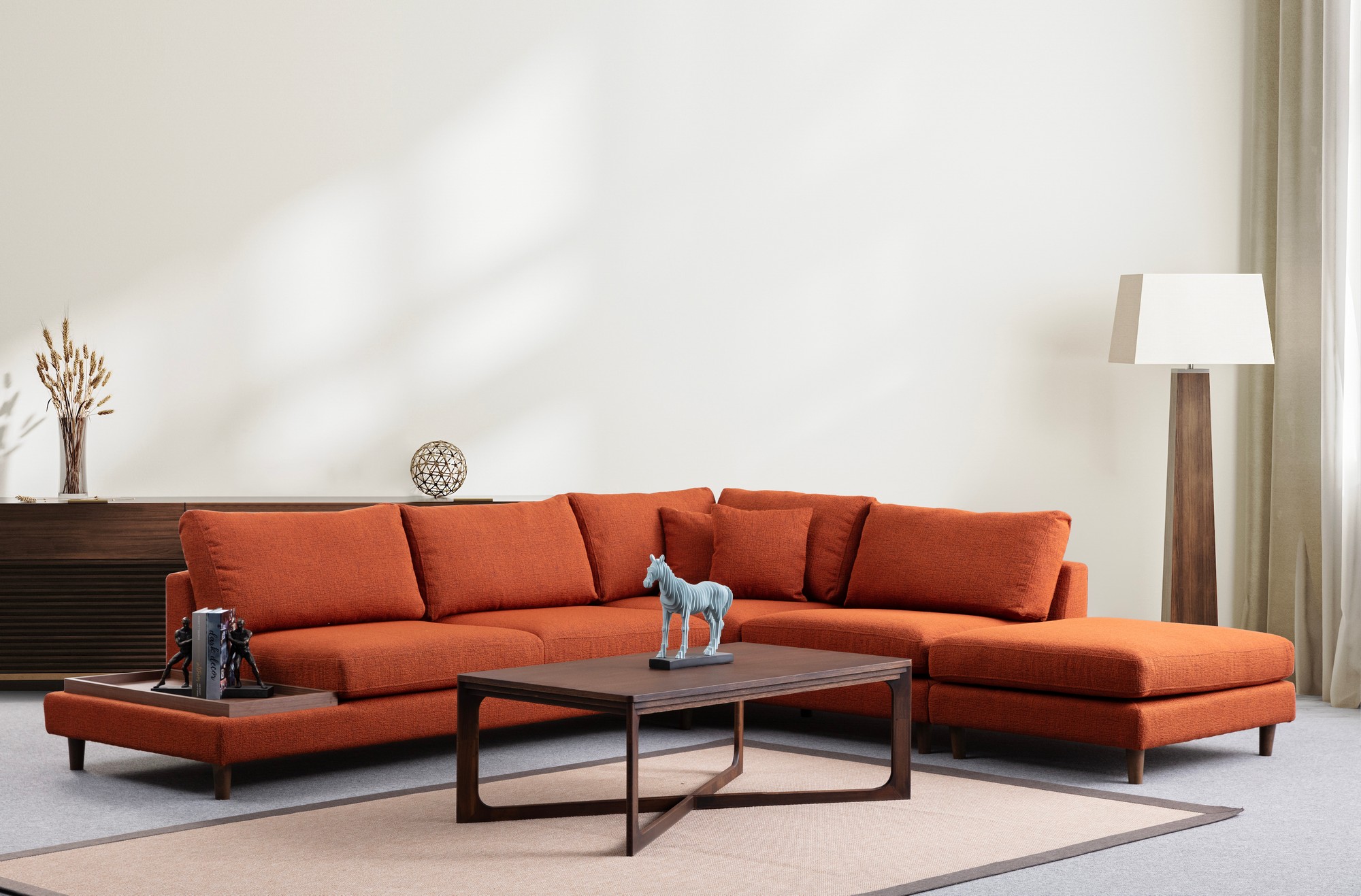 New Tulip Ecksofa 4-Sitzer Orange