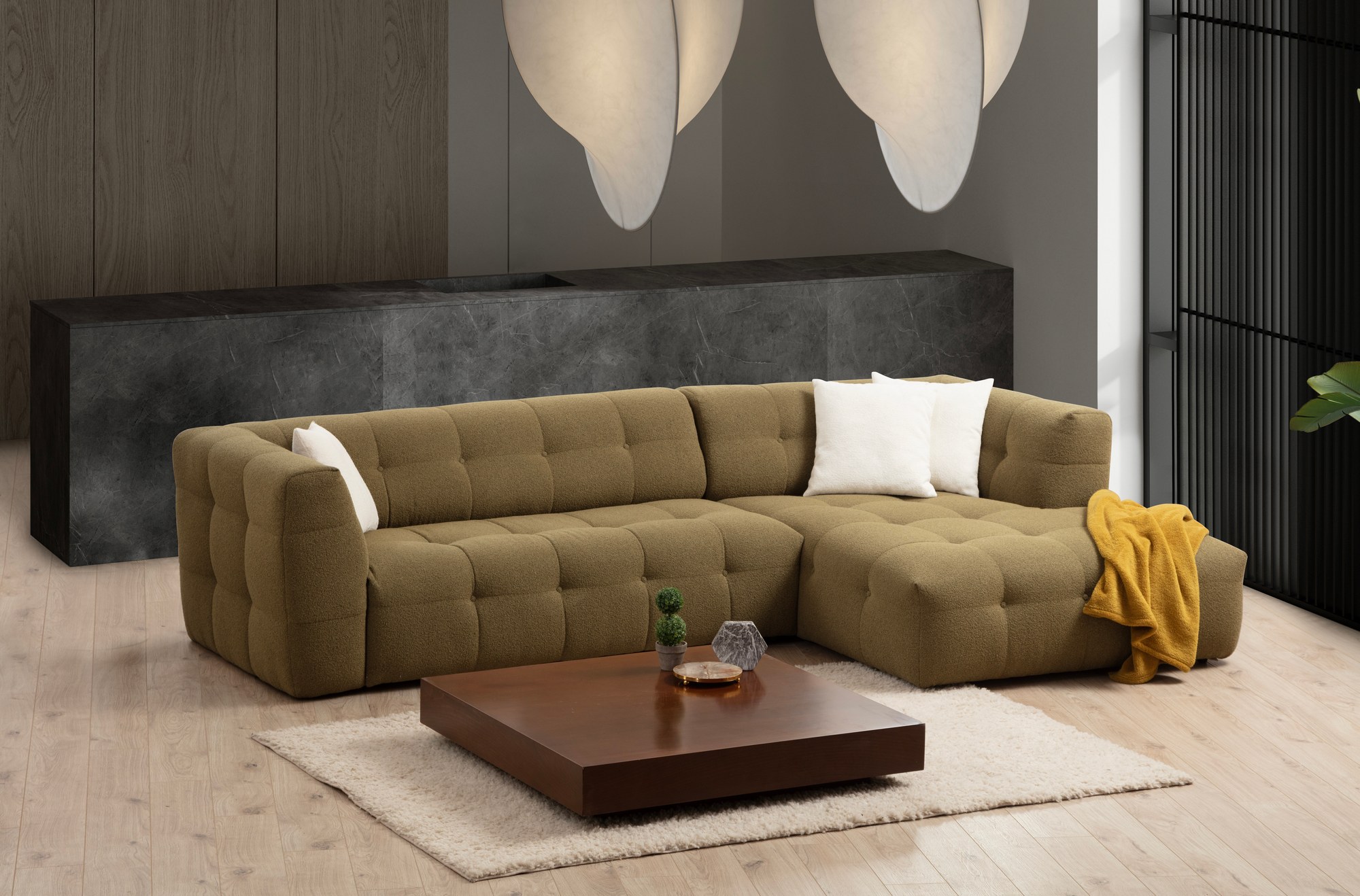 Cady Sofa Récamiere Rechts  Khaki