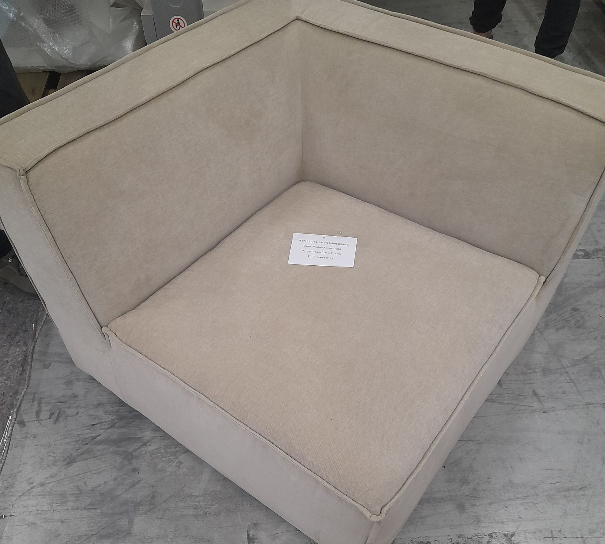 Dane 1-seater corner module right Danny Cream