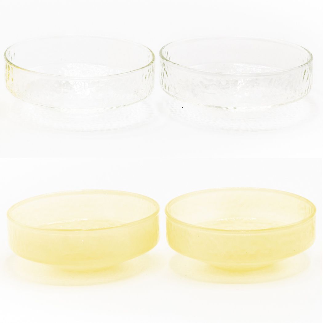 4x Schale Glas Gelb Transparent 