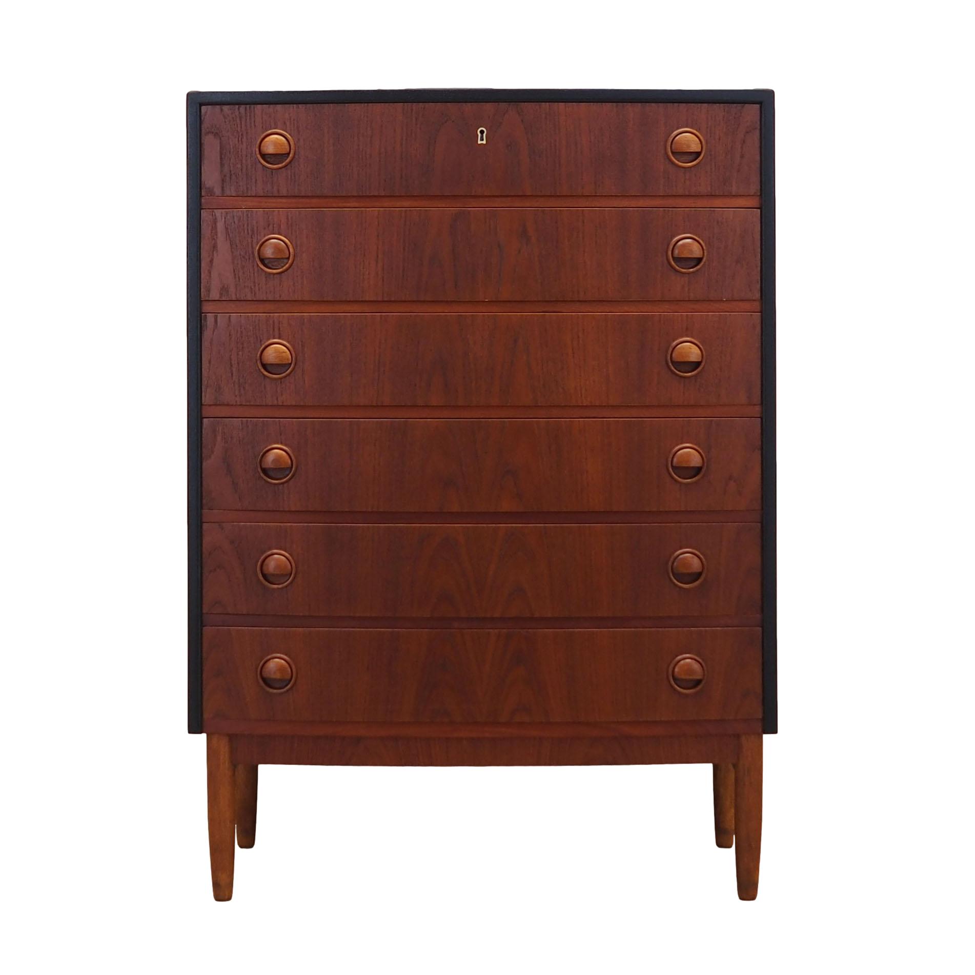 Vintage chest of drawers Teak wood Brown 1960s