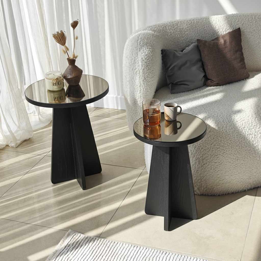 Luna Side table Set of 2 Black