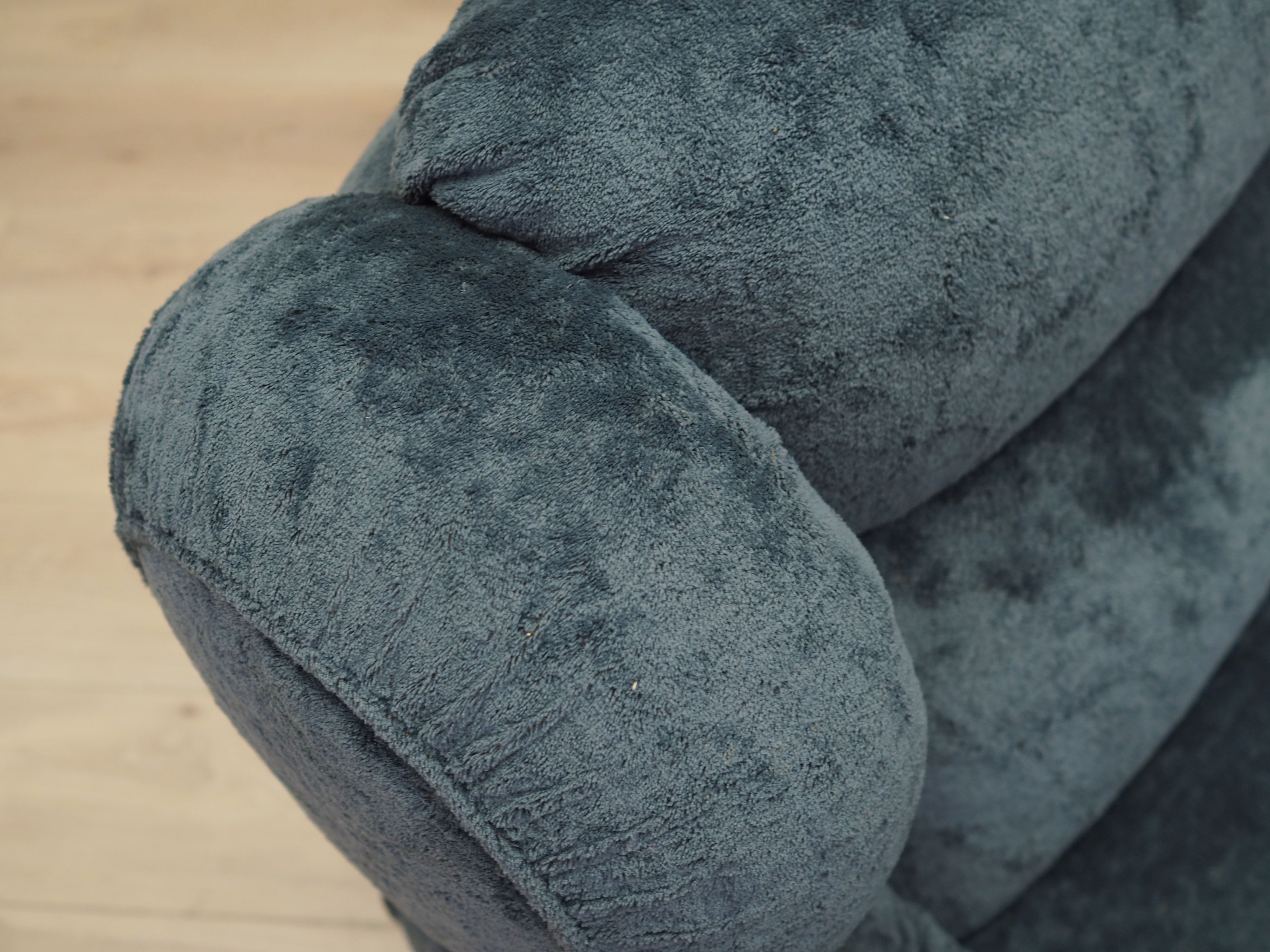 2-seater sofa velvet blue 1970s