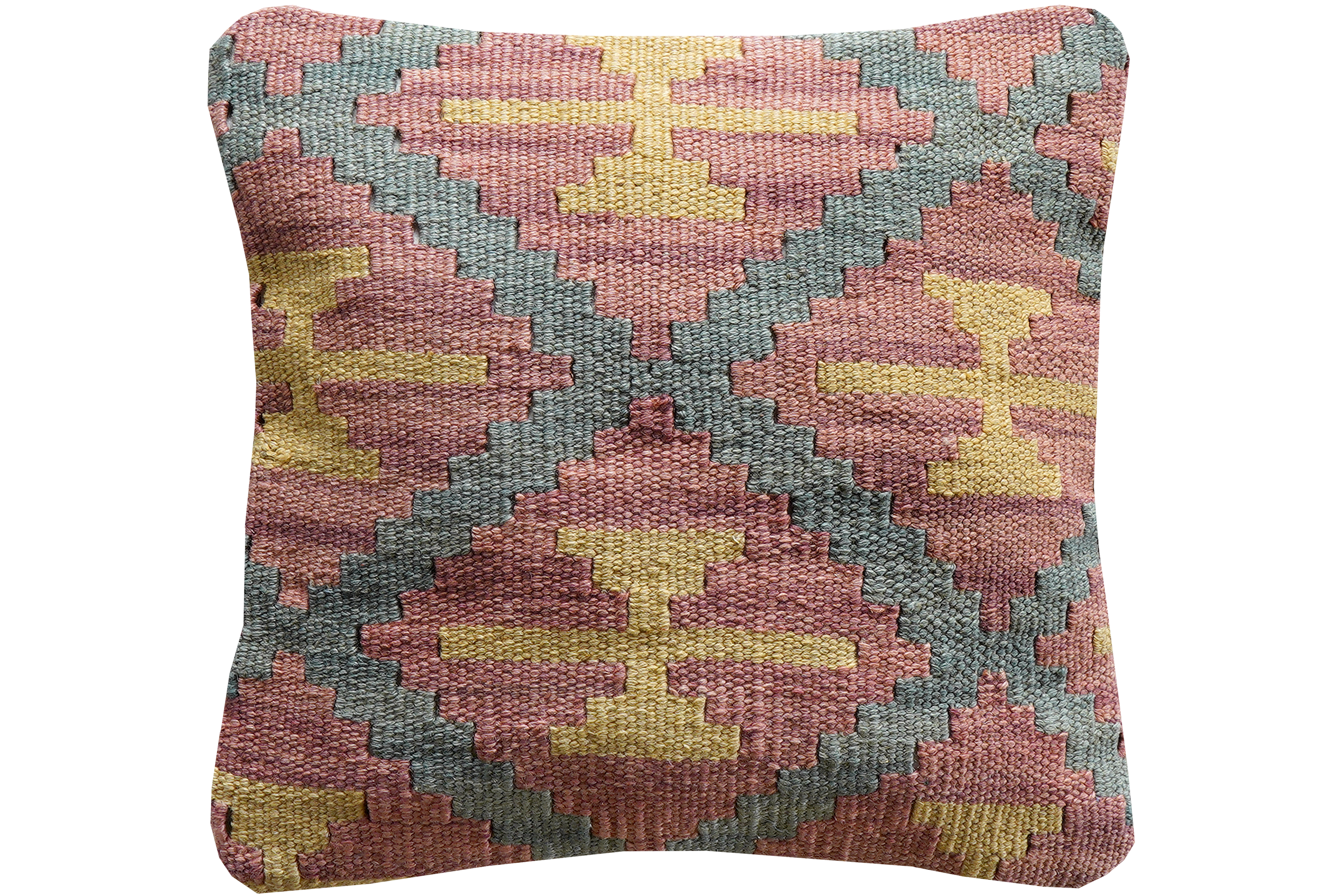 Kelim Kissen Wolle Baumwolle Mehrfarbig
