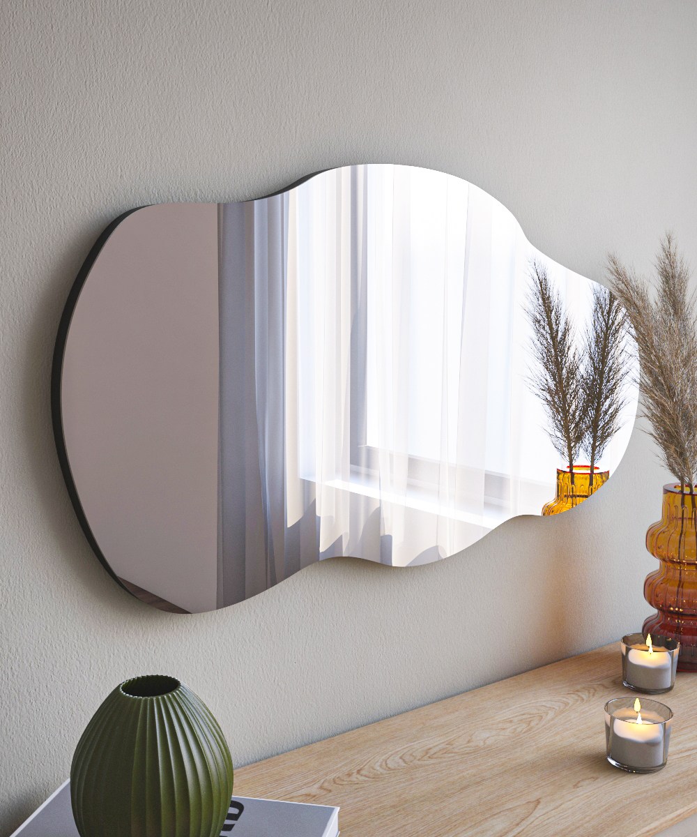 Flow Mirror Black 40cm x 72cm