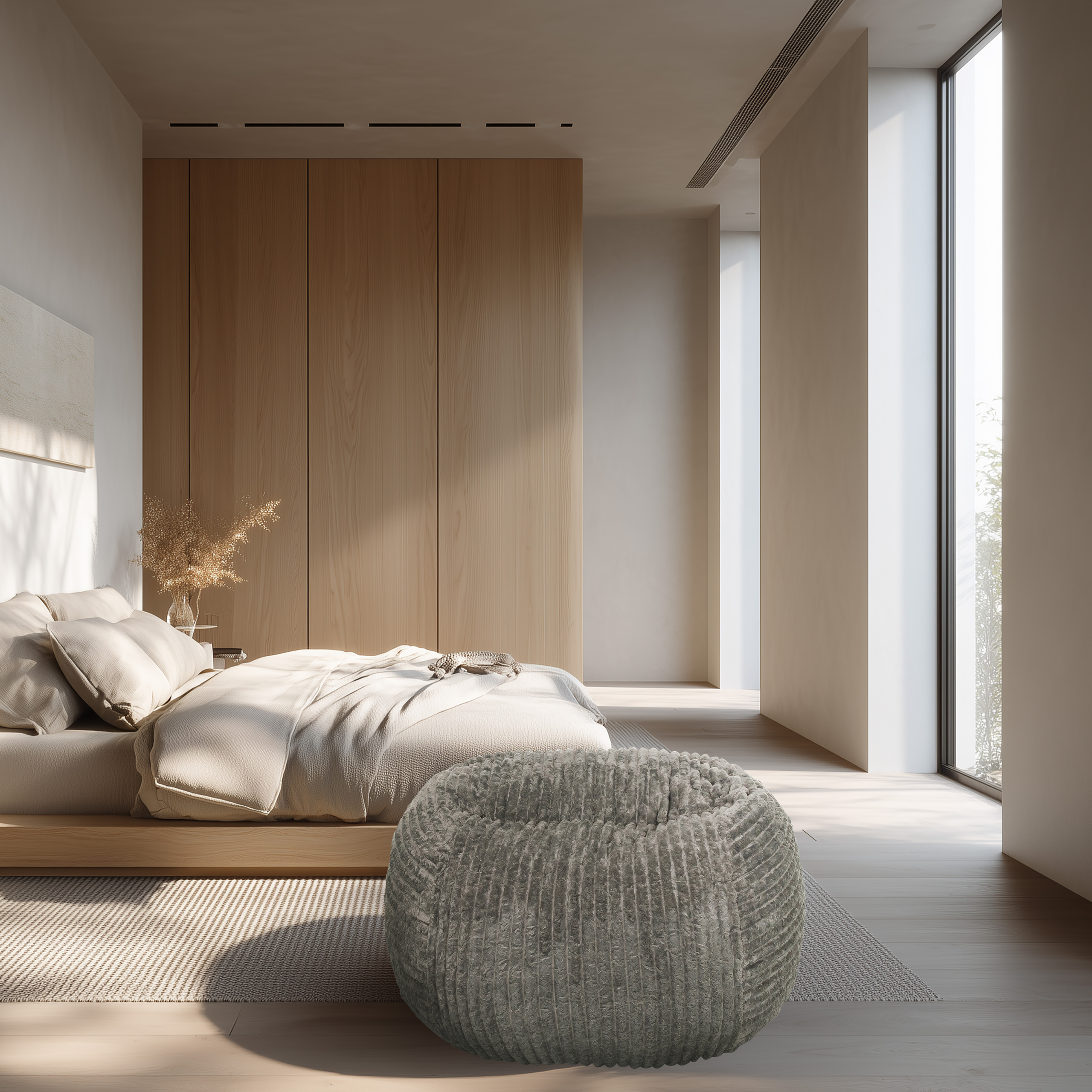 Sitzolo R Sitzsack Cord Stoff Grau