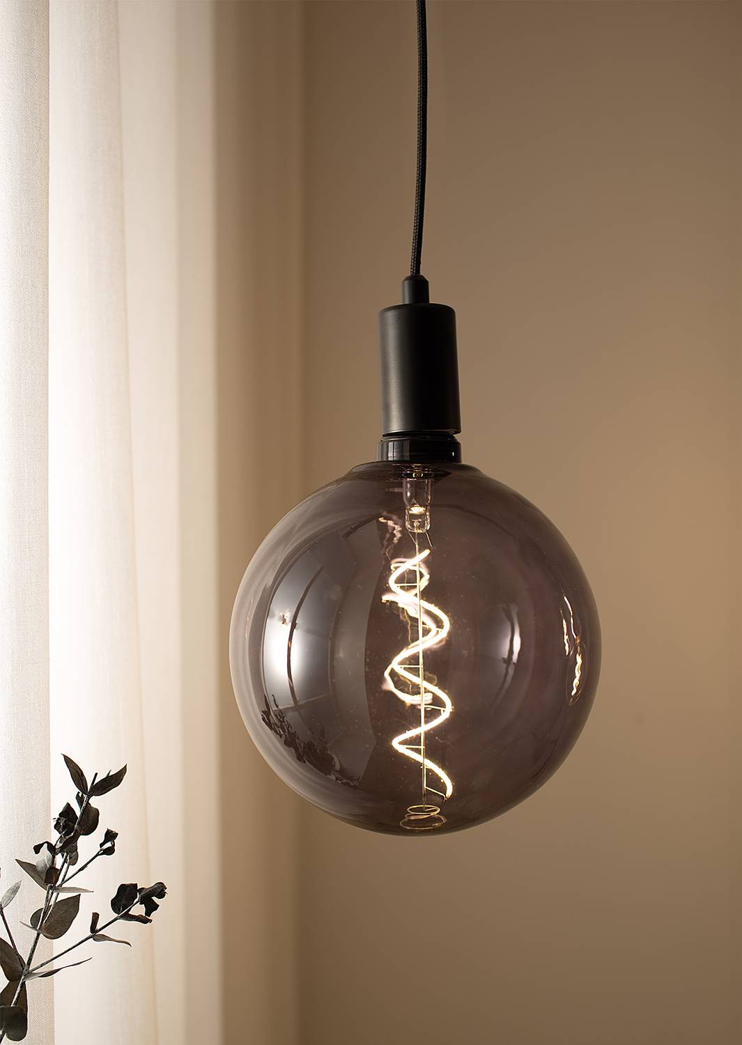 Globe Leuchtmittel Eisen Glas Schwarz