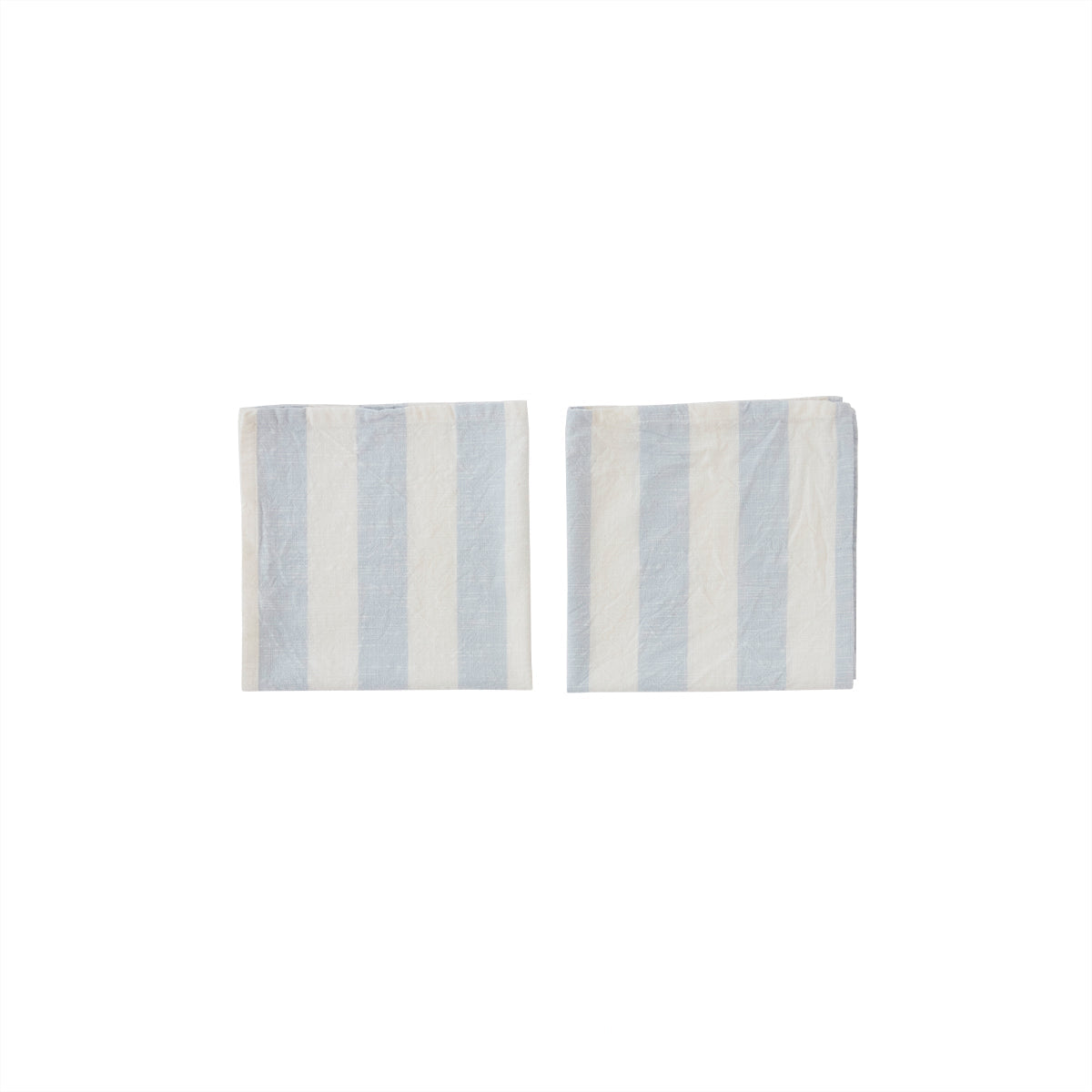 2x Serviette Bio-Baumwolle Blau Gestreift