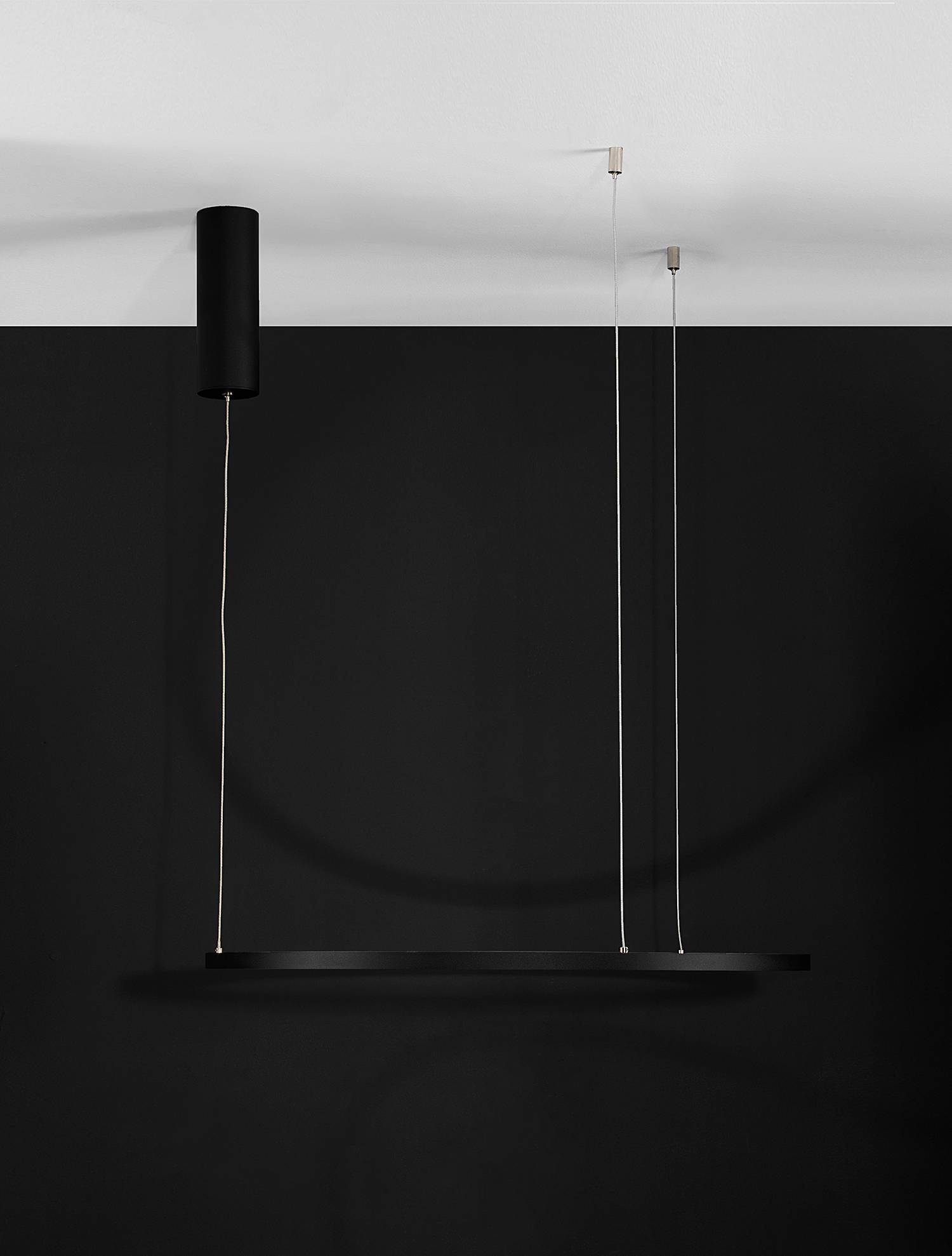 1-Flammig Tarquin Pendelleuchte Aluminium Schwarz Ø60cm