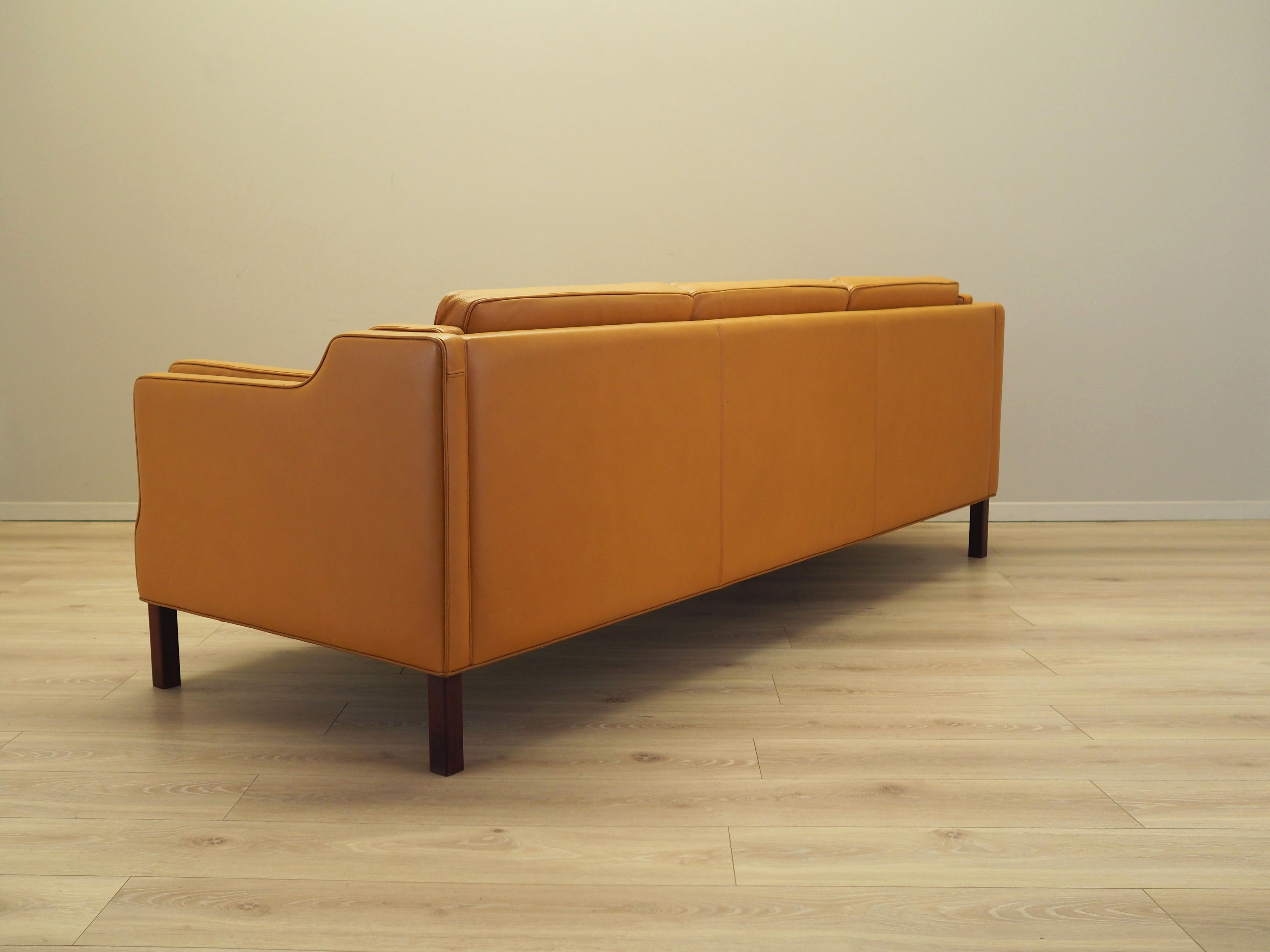 Sofa Leder Orange 1970er Jahre