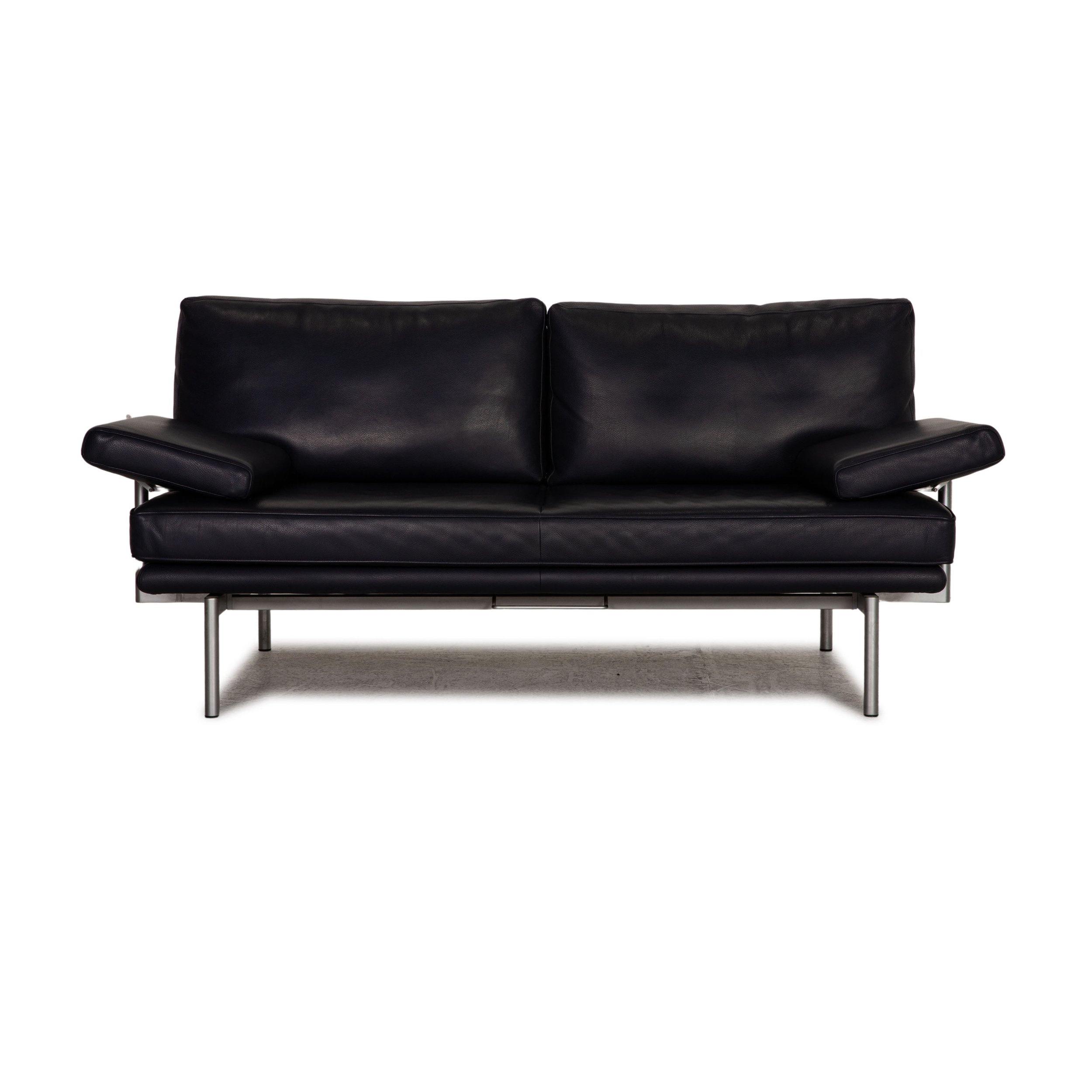 Living Platform Sofa 2-Sitzer Leder Dunkelblau