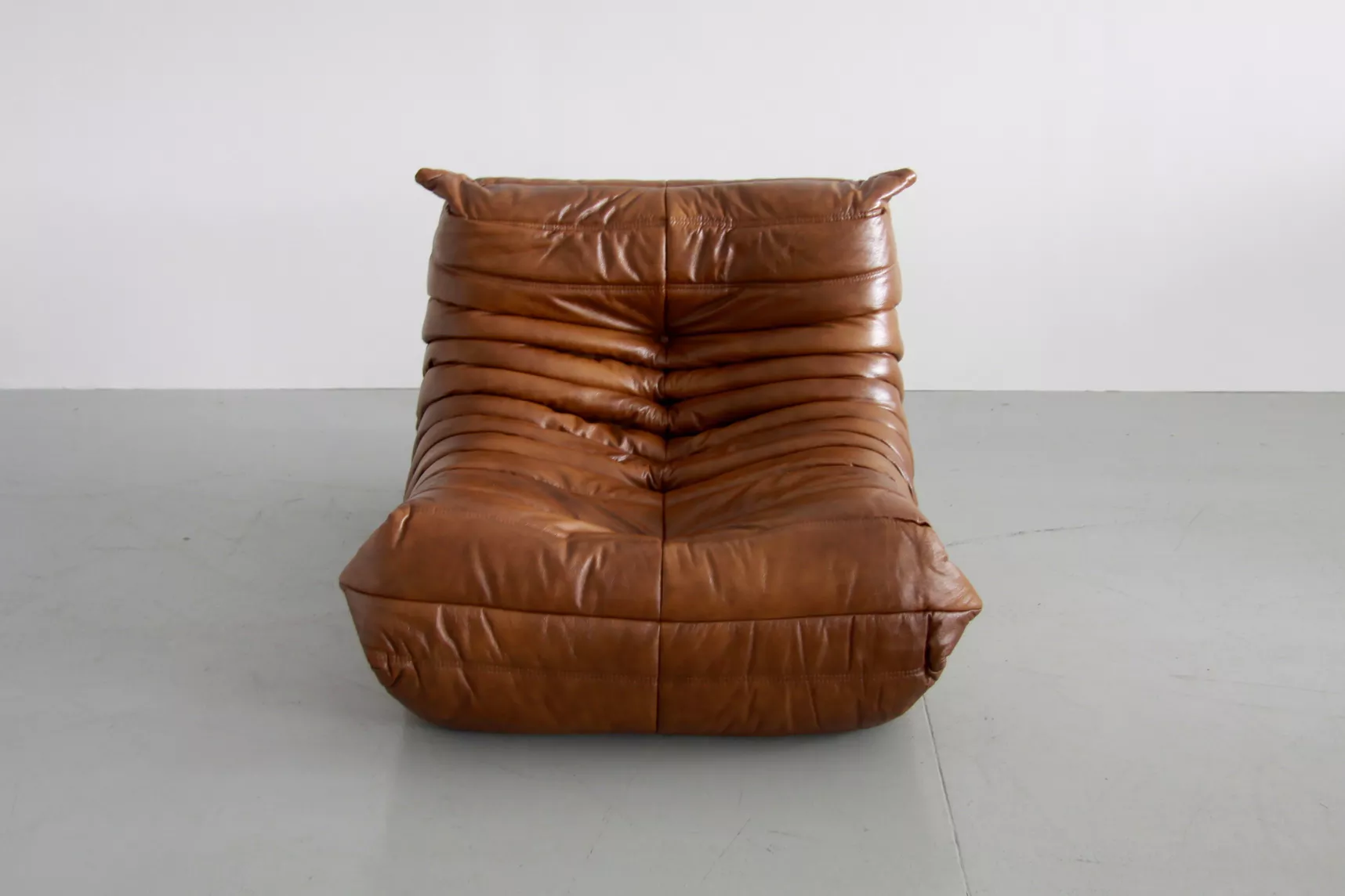 Togo Lounge Set 5-pc. High-gloss leather Antique brown