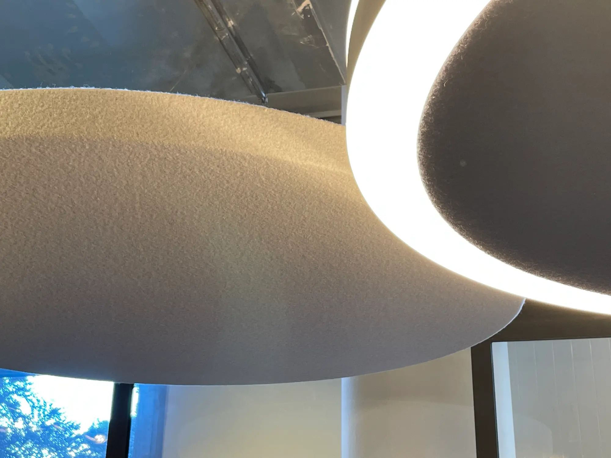 Pendant light set fabric wire beige