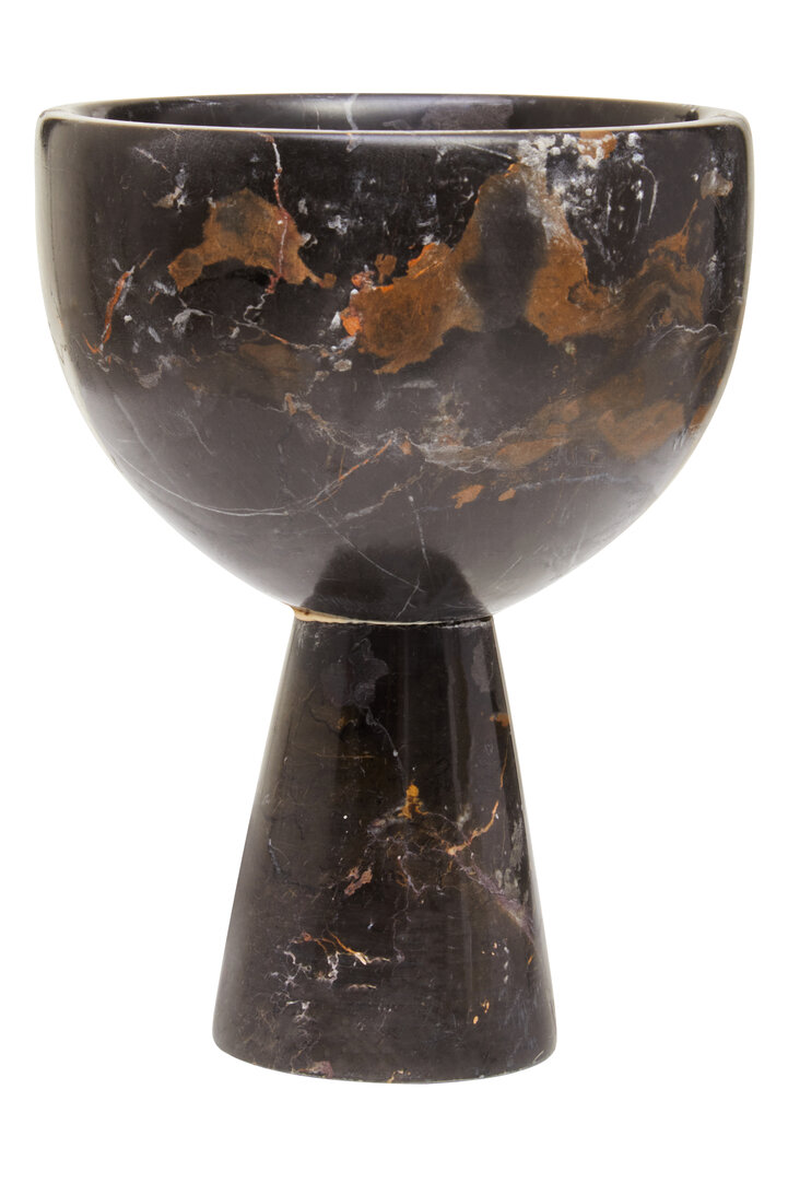 Salmo Small Pillar Bowl Marble Black