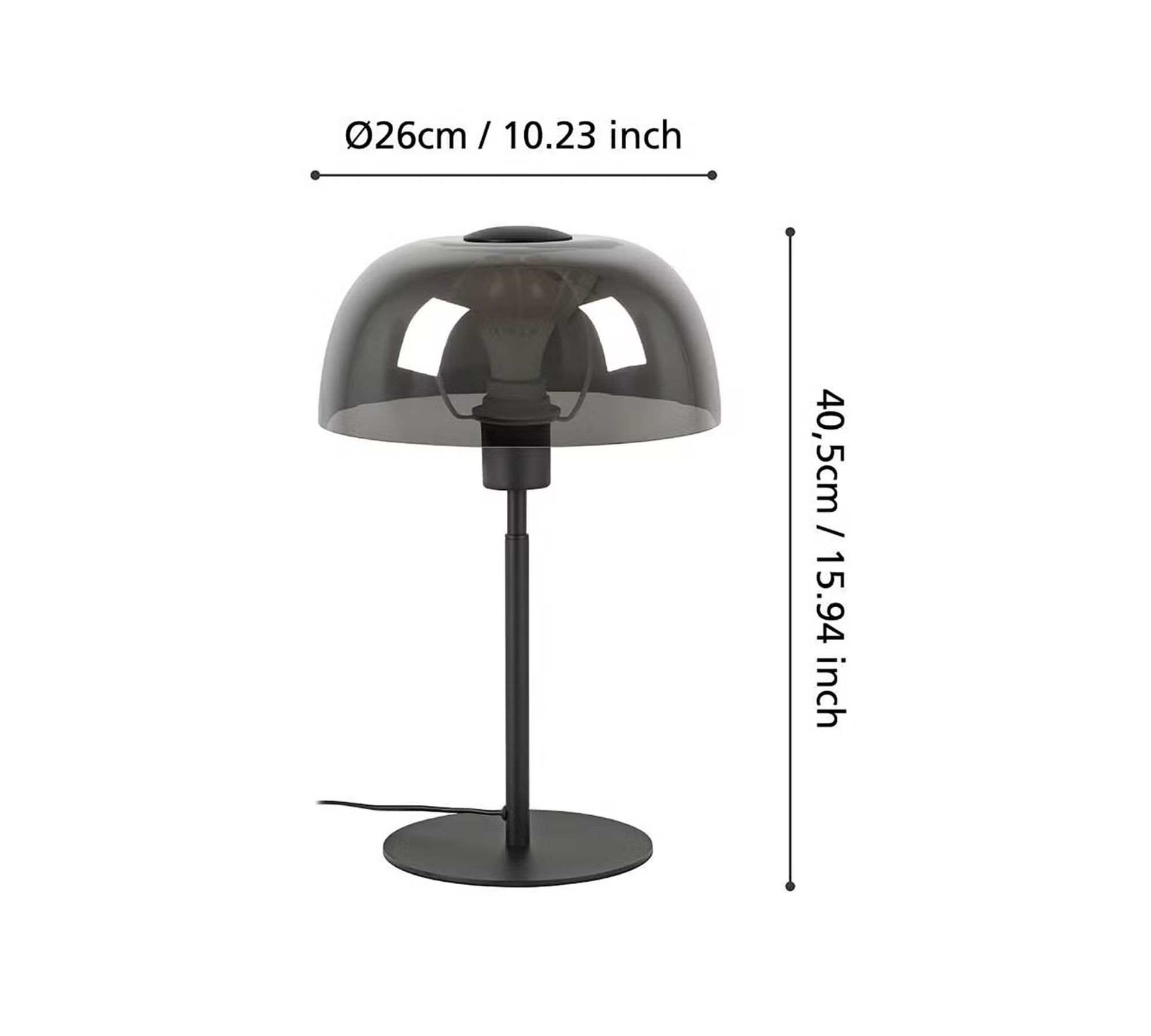Solo 2 Tischleuchte Stahl Spiegelglas Schwarz