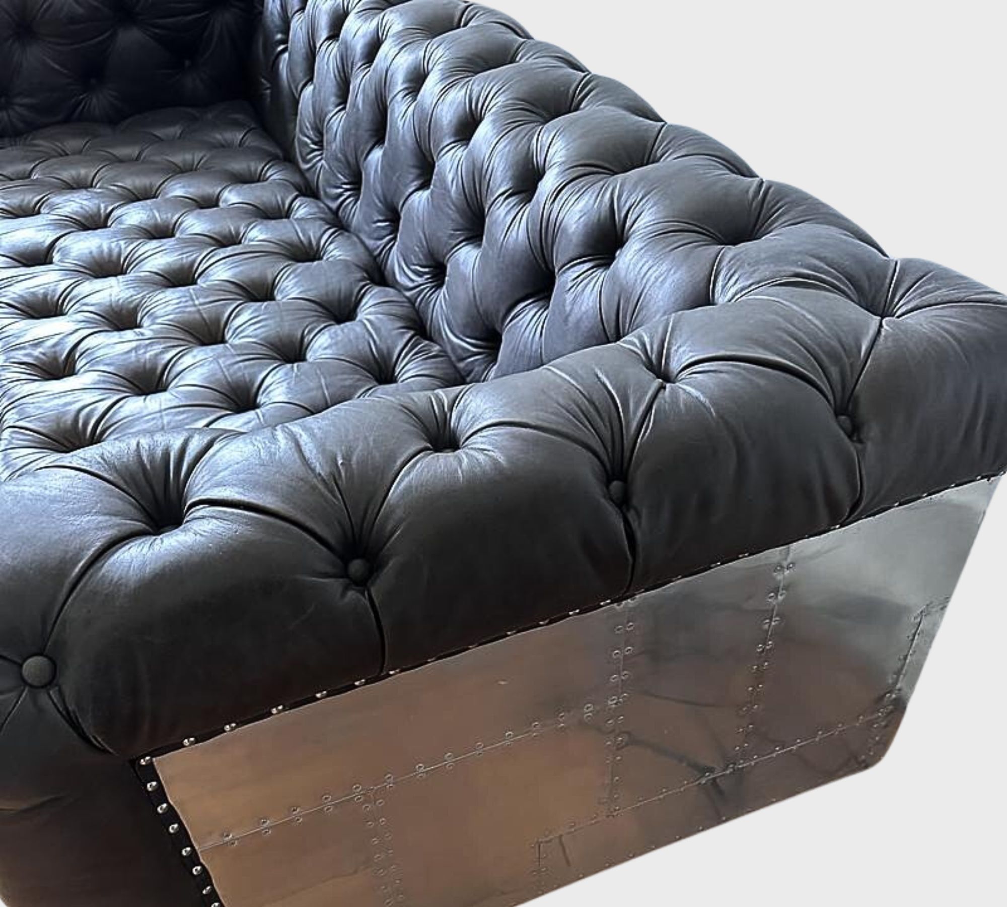 Chesterfield Sofa 3-Sitzer Leder Dunkelbraun