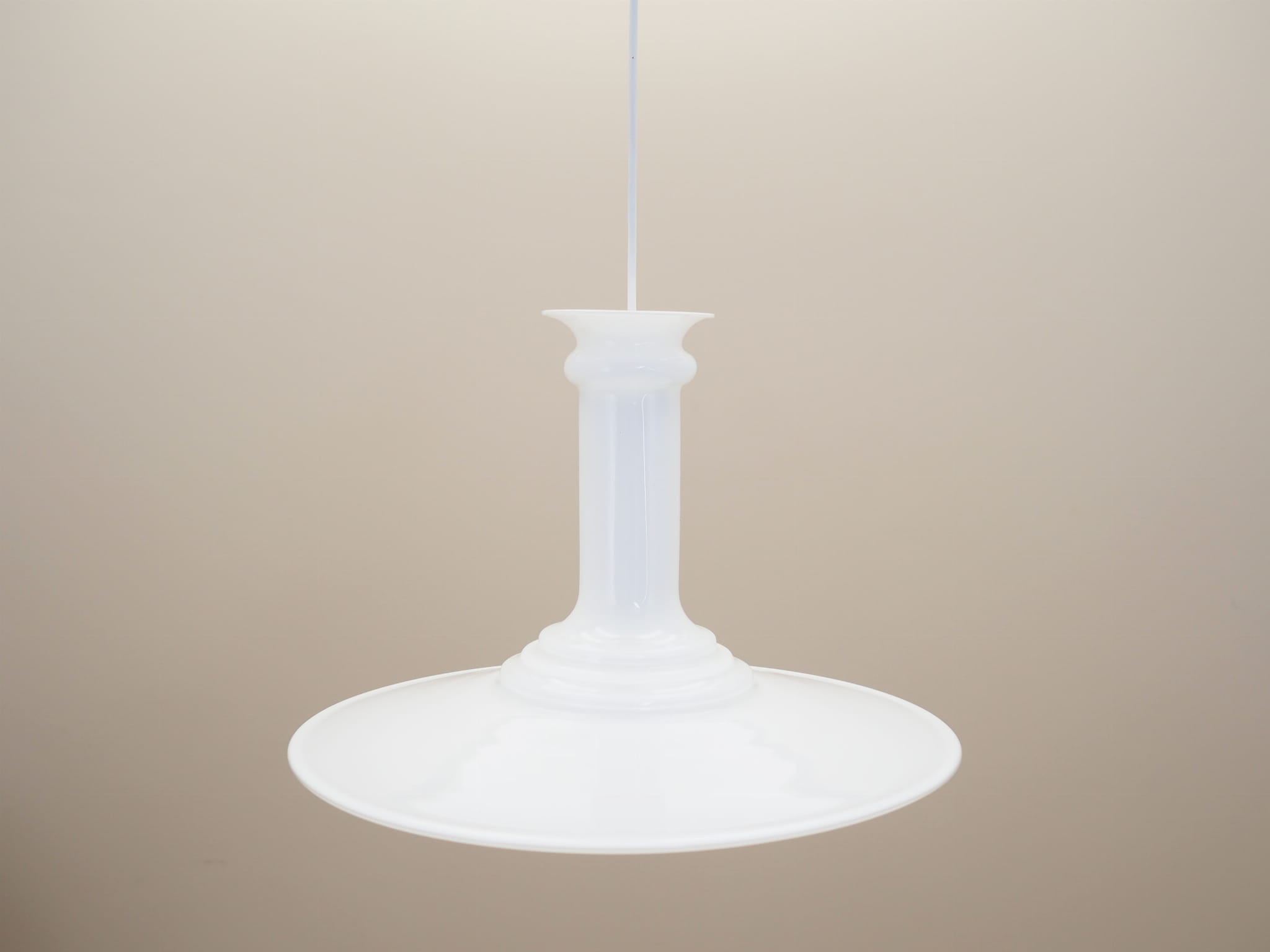 Pendant lamp glass white 1970s