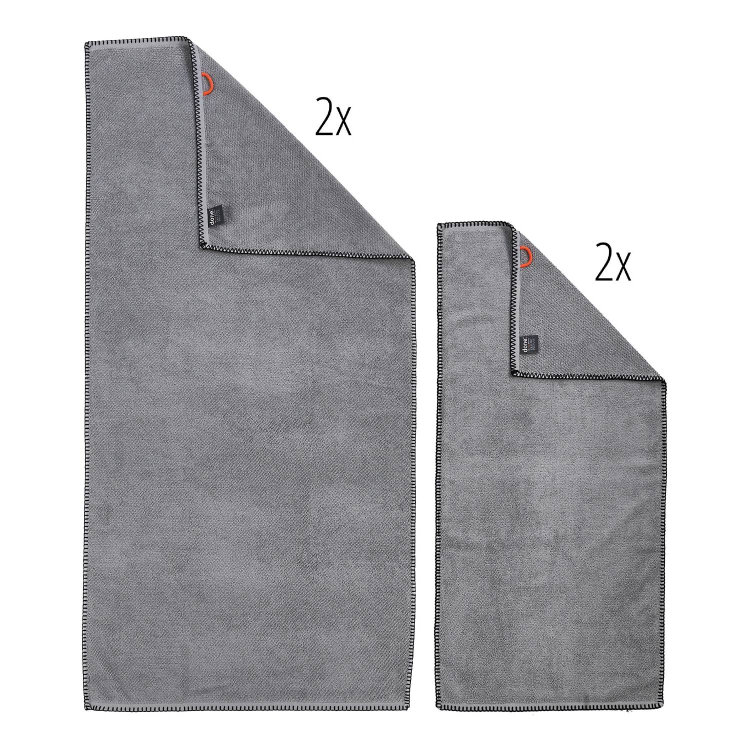 Towel Deluxe Prime Set of 4 Cotton Fabric Grey