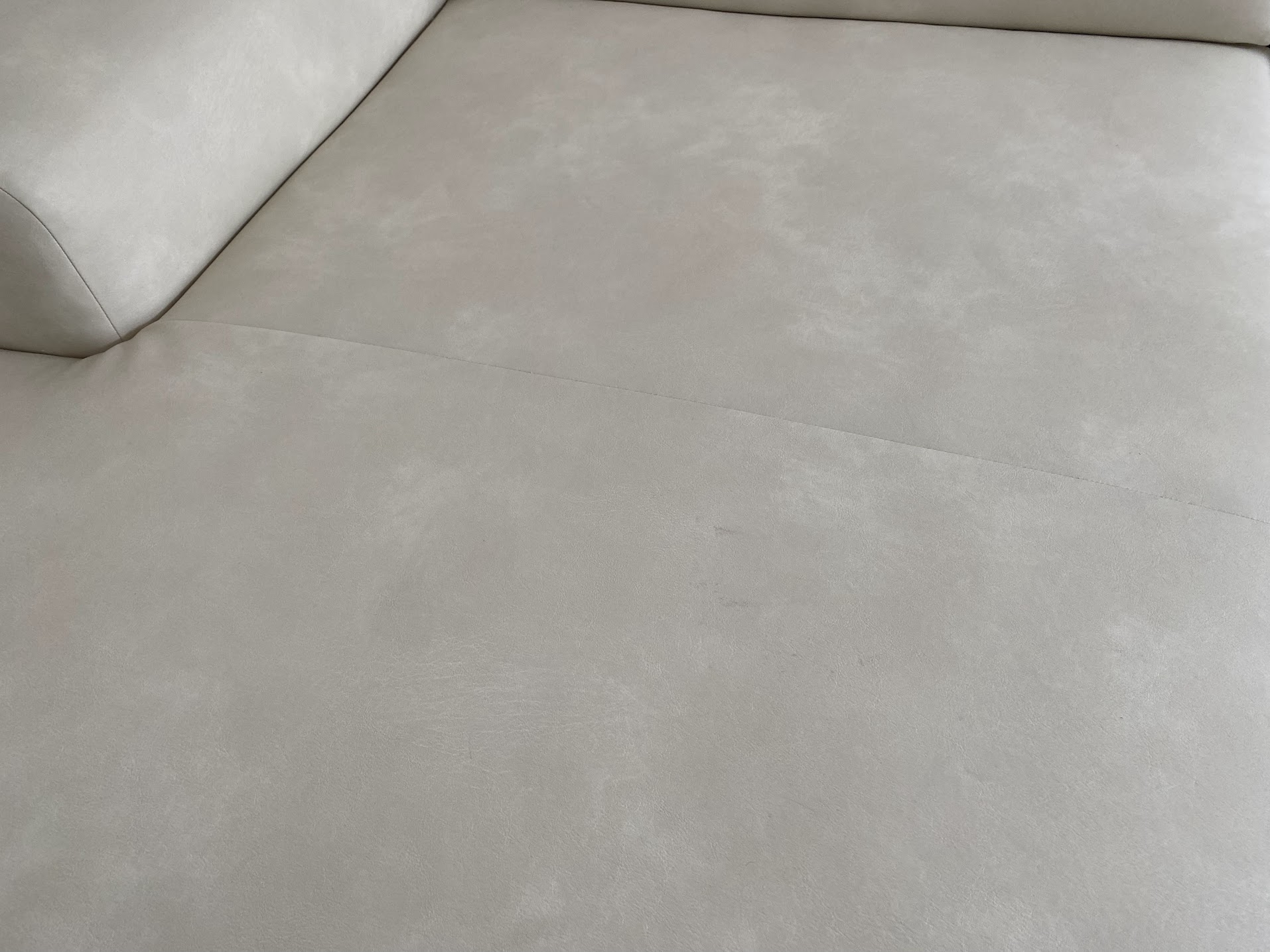 Pyllow Sofa Récamiere Links Kunstleder Creme Weiß