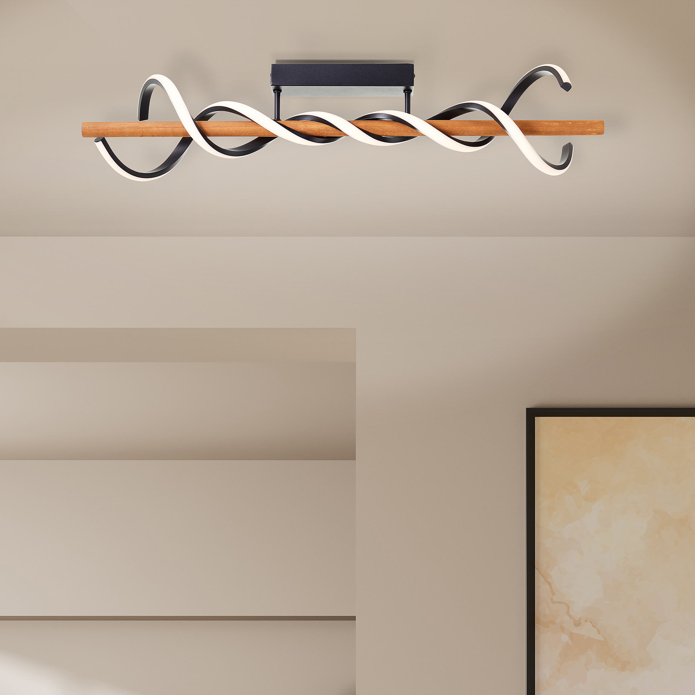 LED Ceiling Light Amalia 1-Light Iron Pine Black