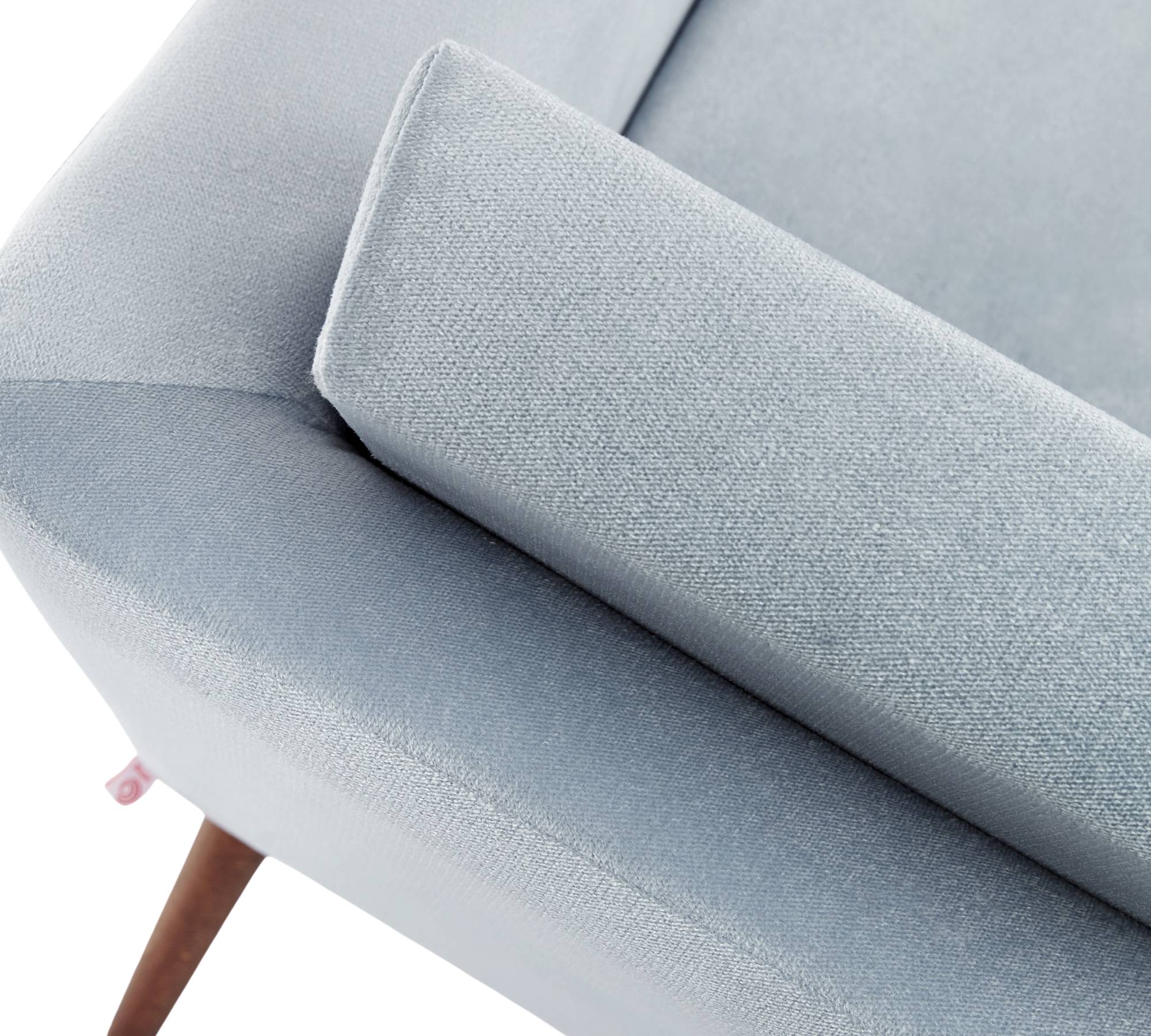 Supernova Sessel Samt Eisgrau Buchenholz