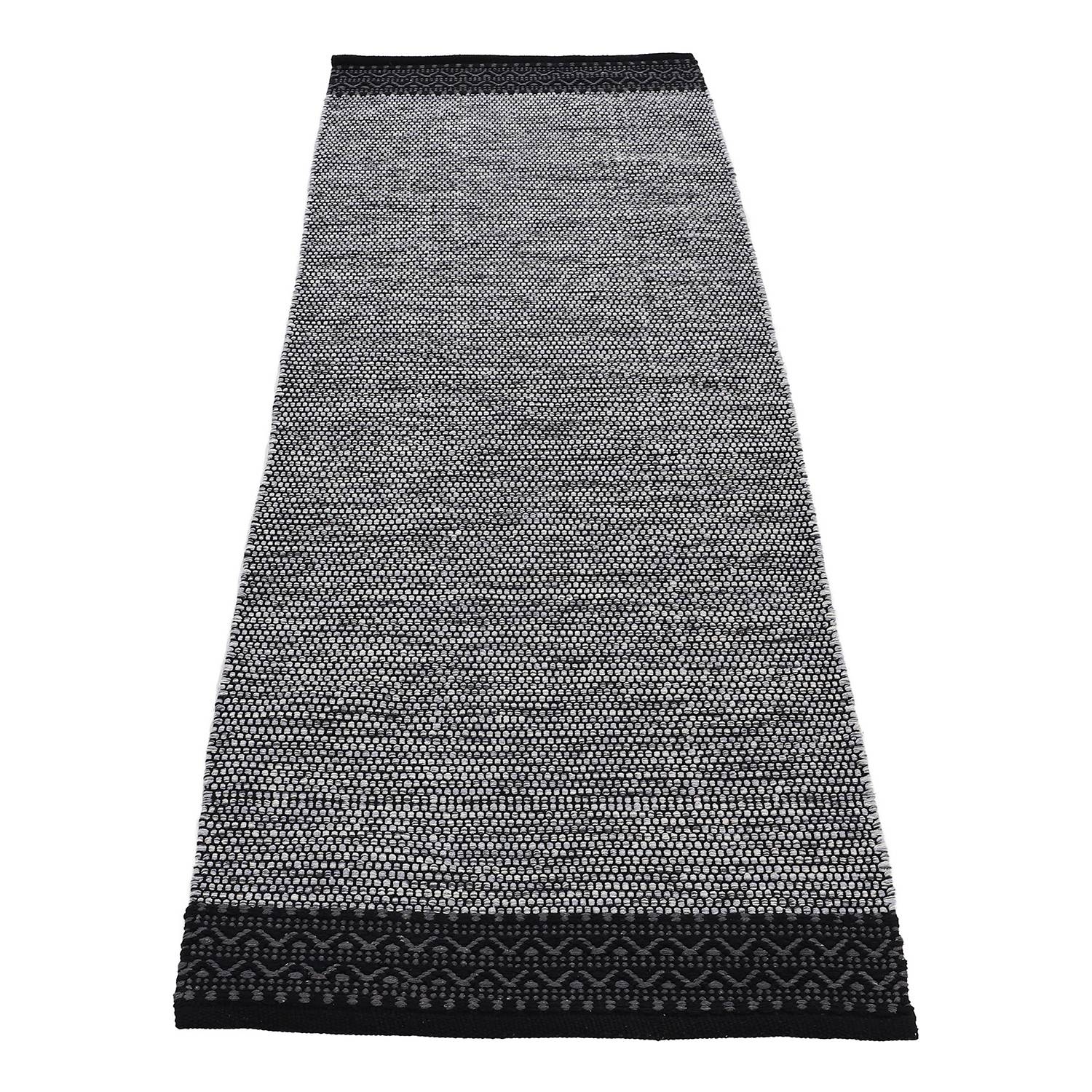 Kelim Mia Läufer Baumwolle Wendbar Grau 75 x 200 cm