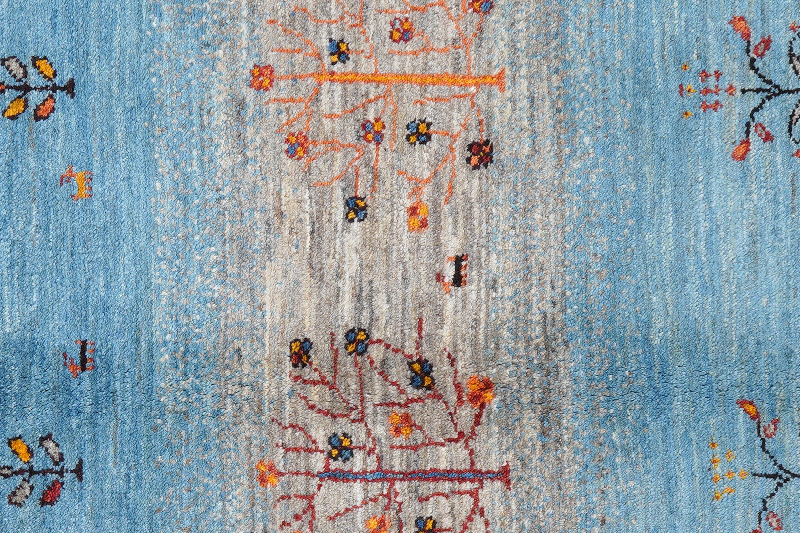 Rizbaf Gabbeh-Teppich Wolle Blau