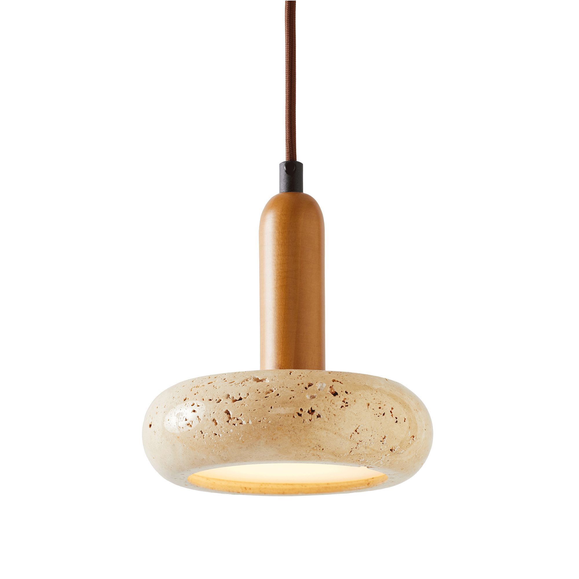 Worm Lampada a sospensione Legno di quercia Crema