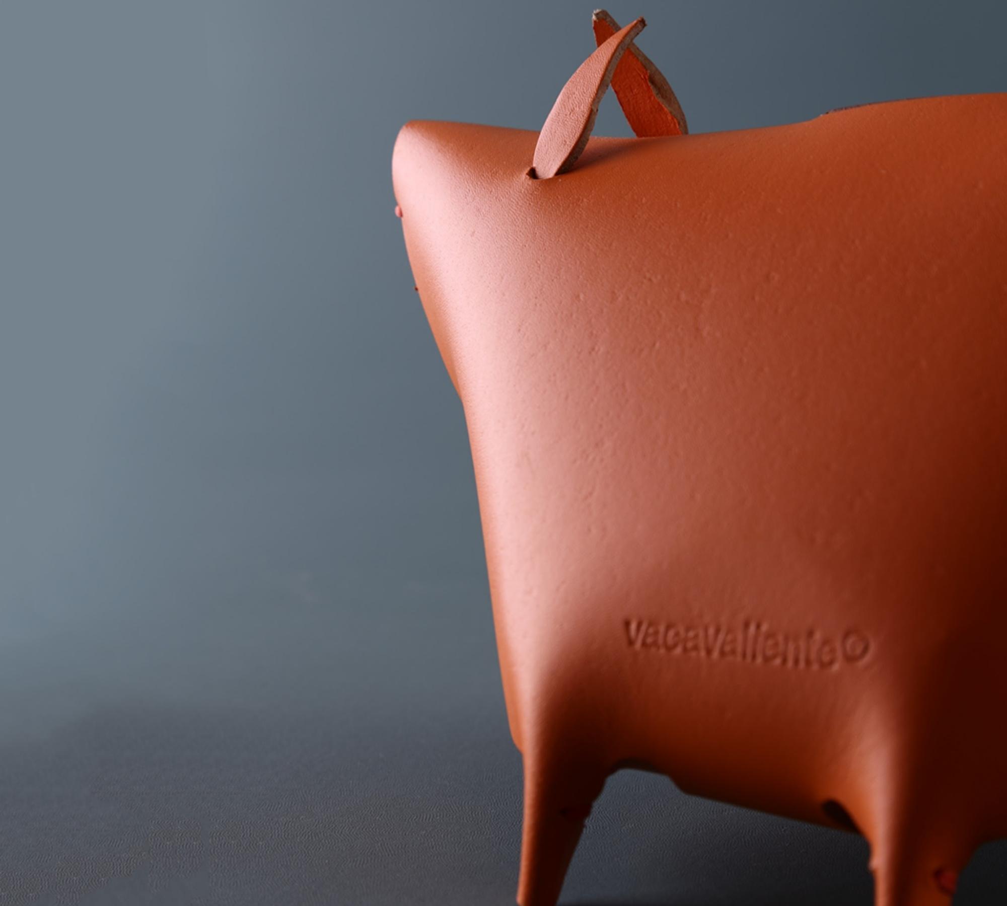 Sparschwein aus 100% Recyceltem Leder aus Spanien Braun