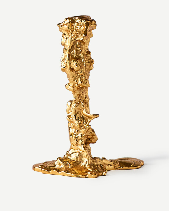 Drip Candle Holder Aluminum Gold