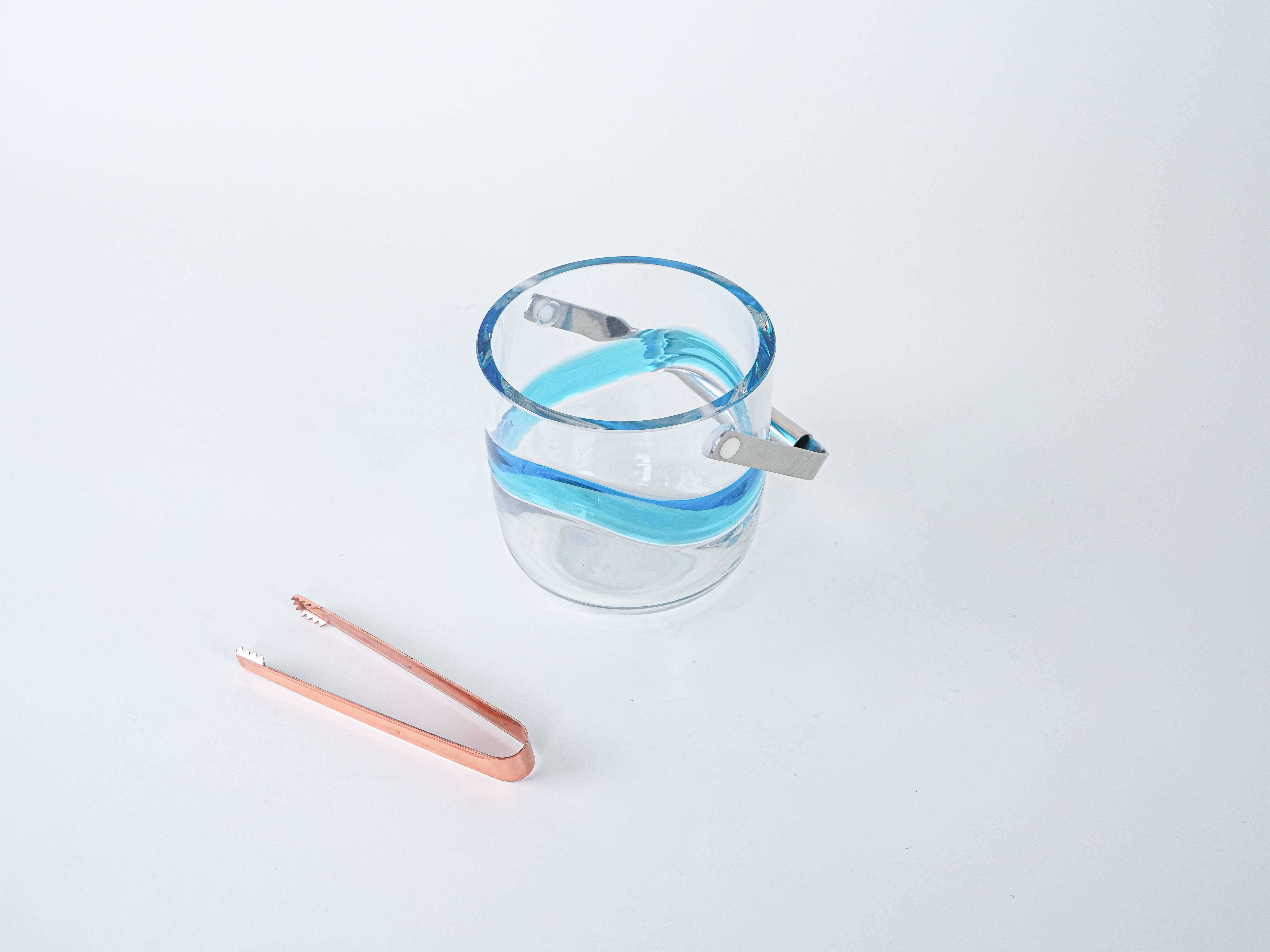 Eiswürfelbehälter aus Glas 1970er Jahre