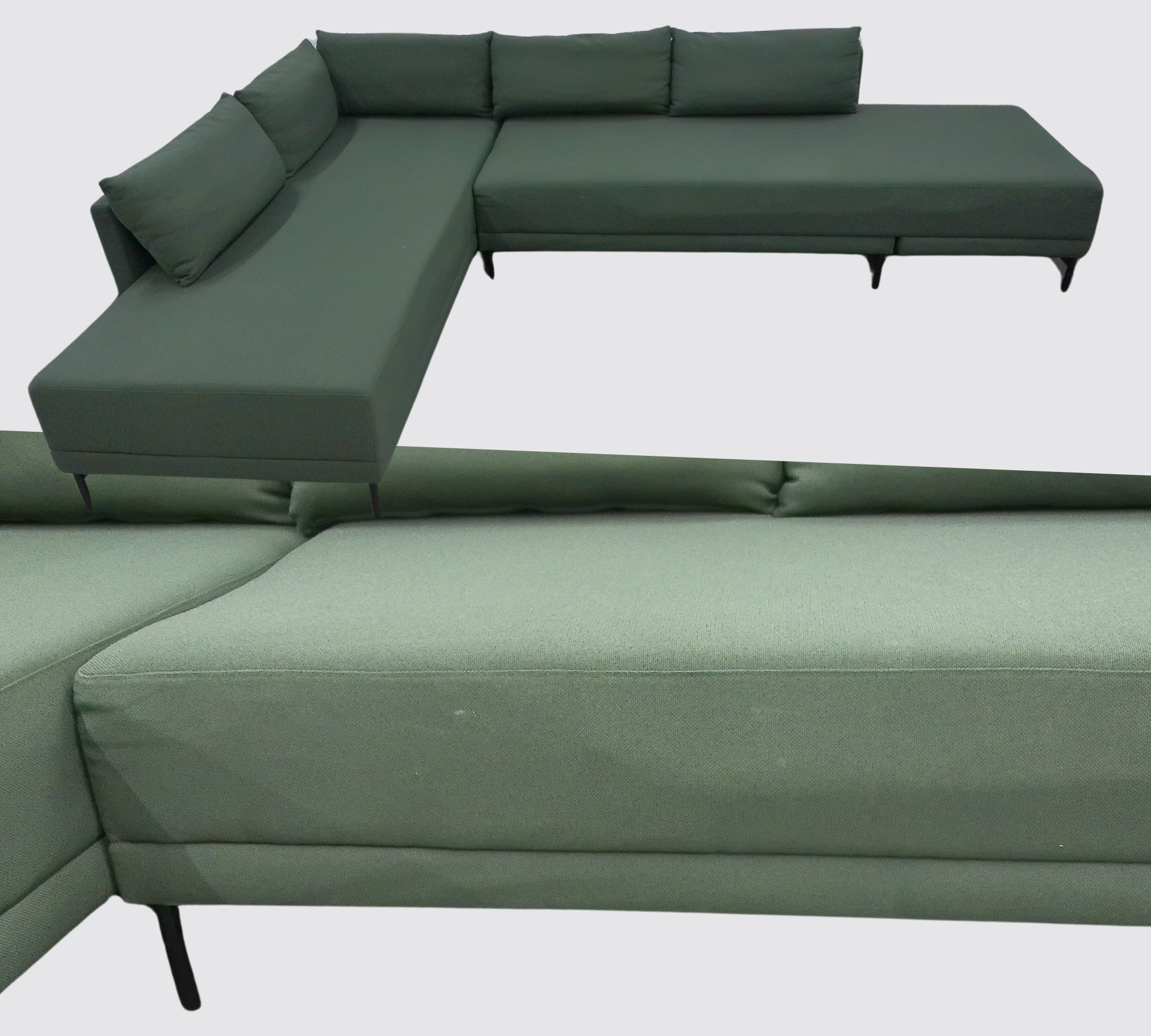 Vivica Schlafsofa Récamiere Links Cura Dark Green
