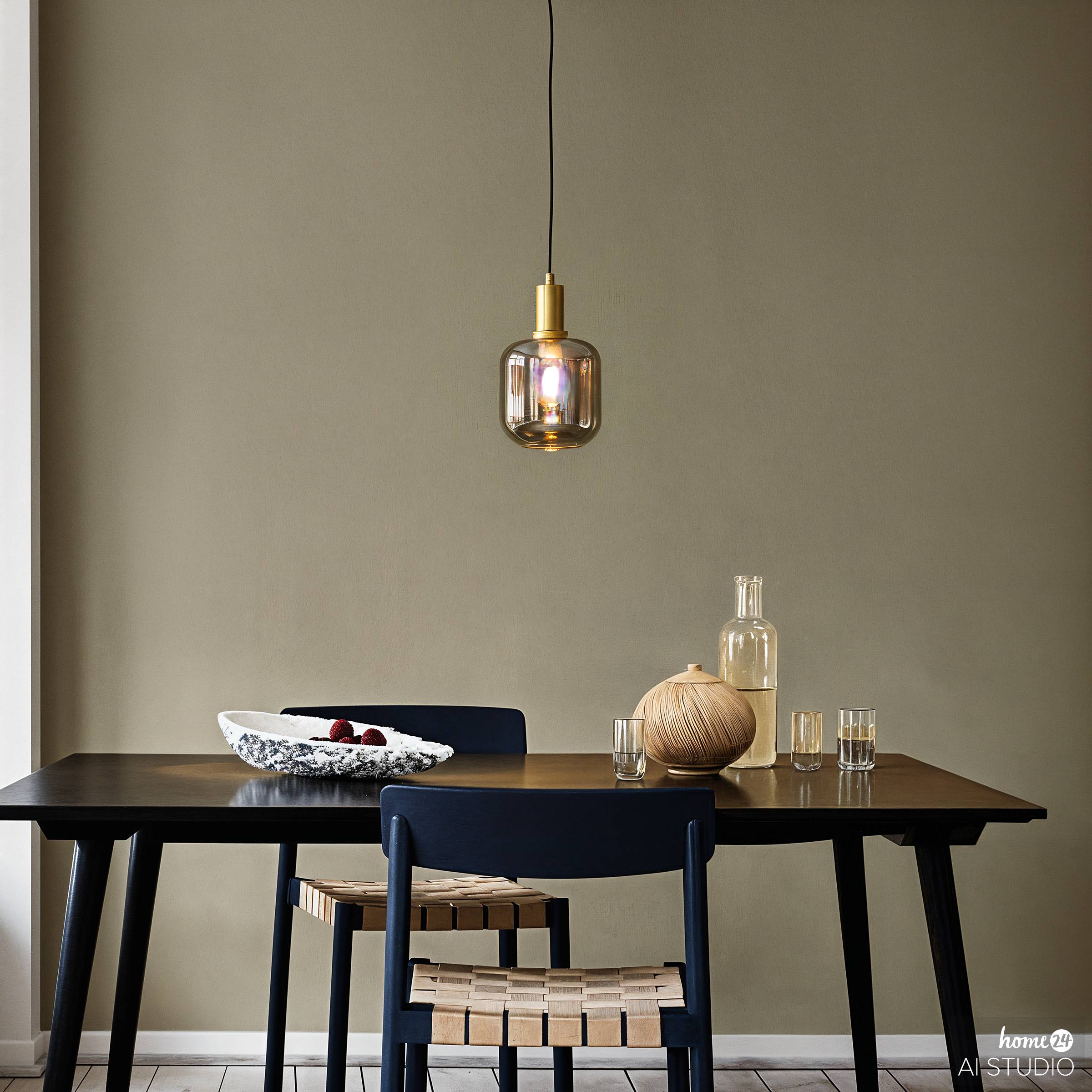 Home Pendelleuchte 1-Flammig Rauchglas Grau