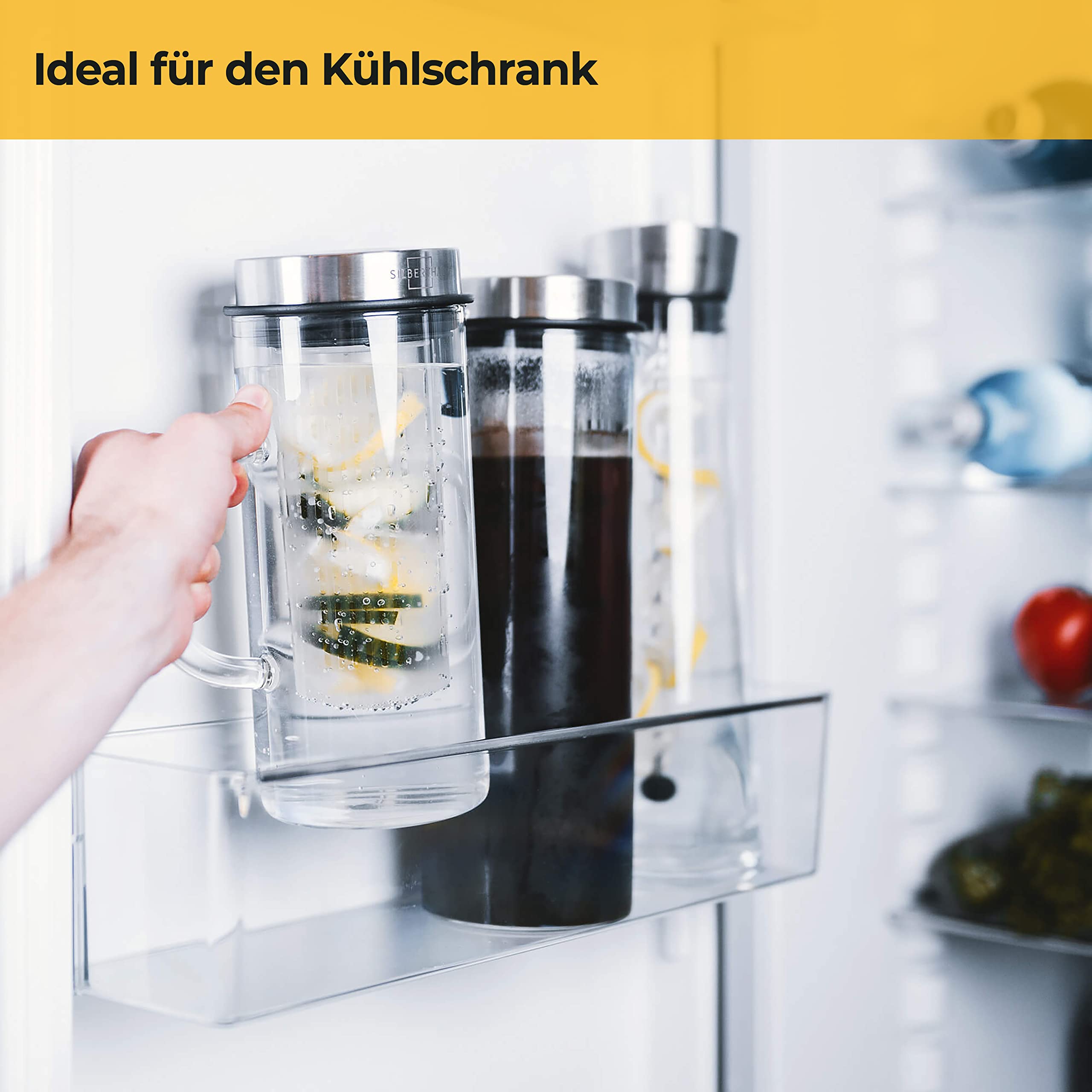 Glaskaraffe mit Frucheinsatz 1 Liter