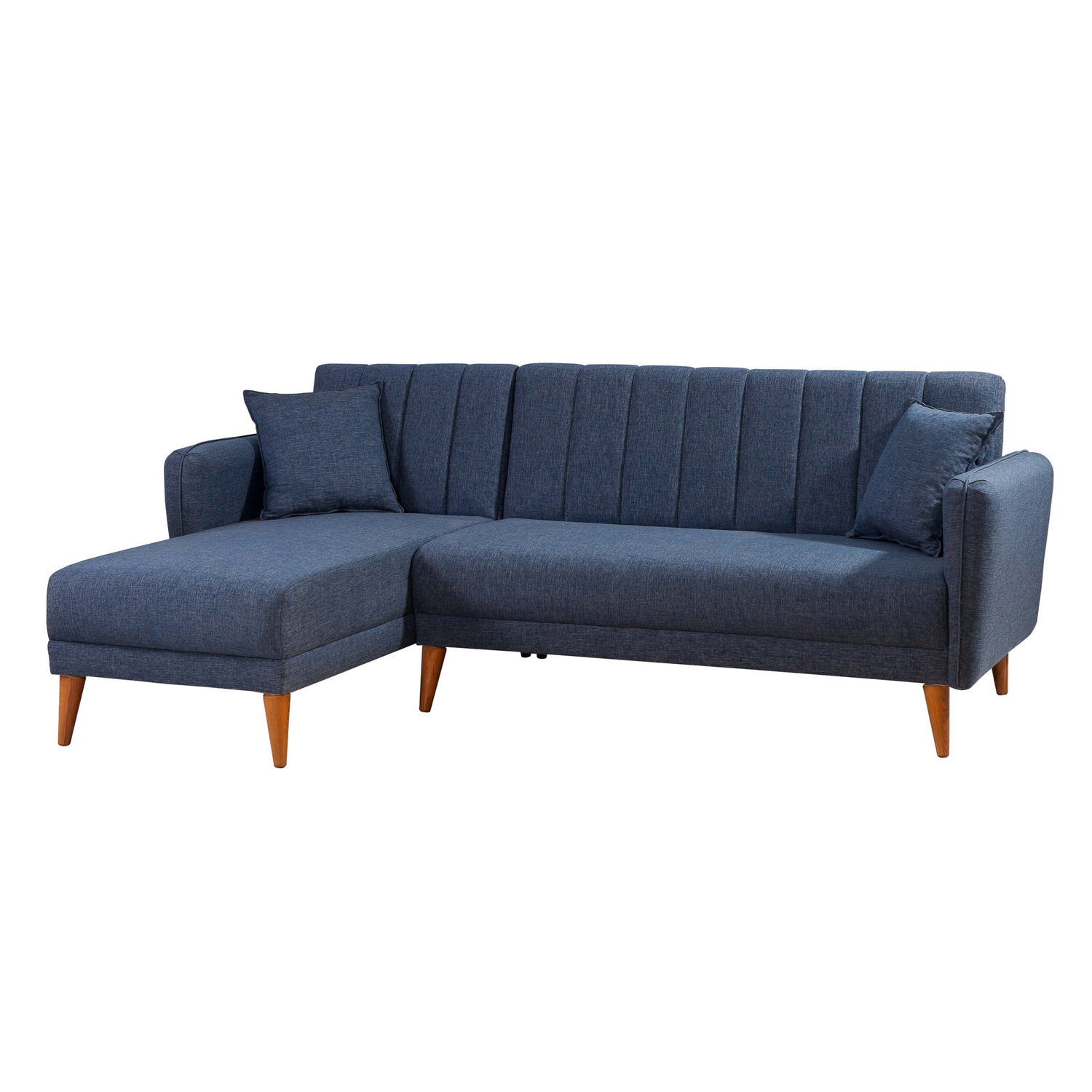 Aqua Corner Schlafsofa Links Dunkelblau