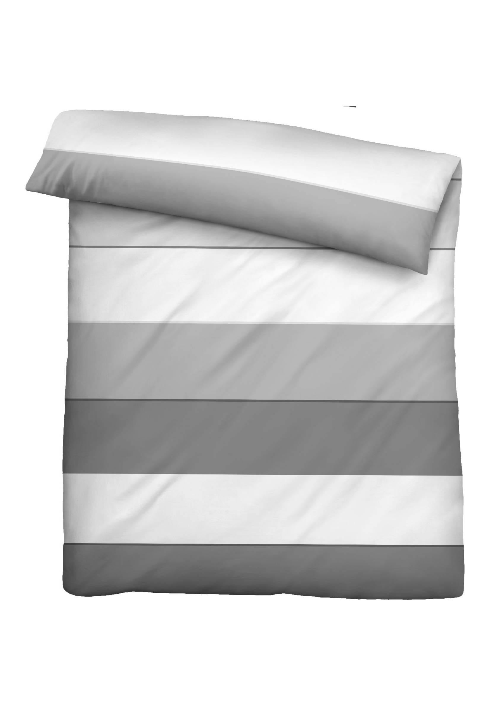 Bettwäsche Baumwolle Grau 135 x 200 cm Kissen 80 x 80 cm