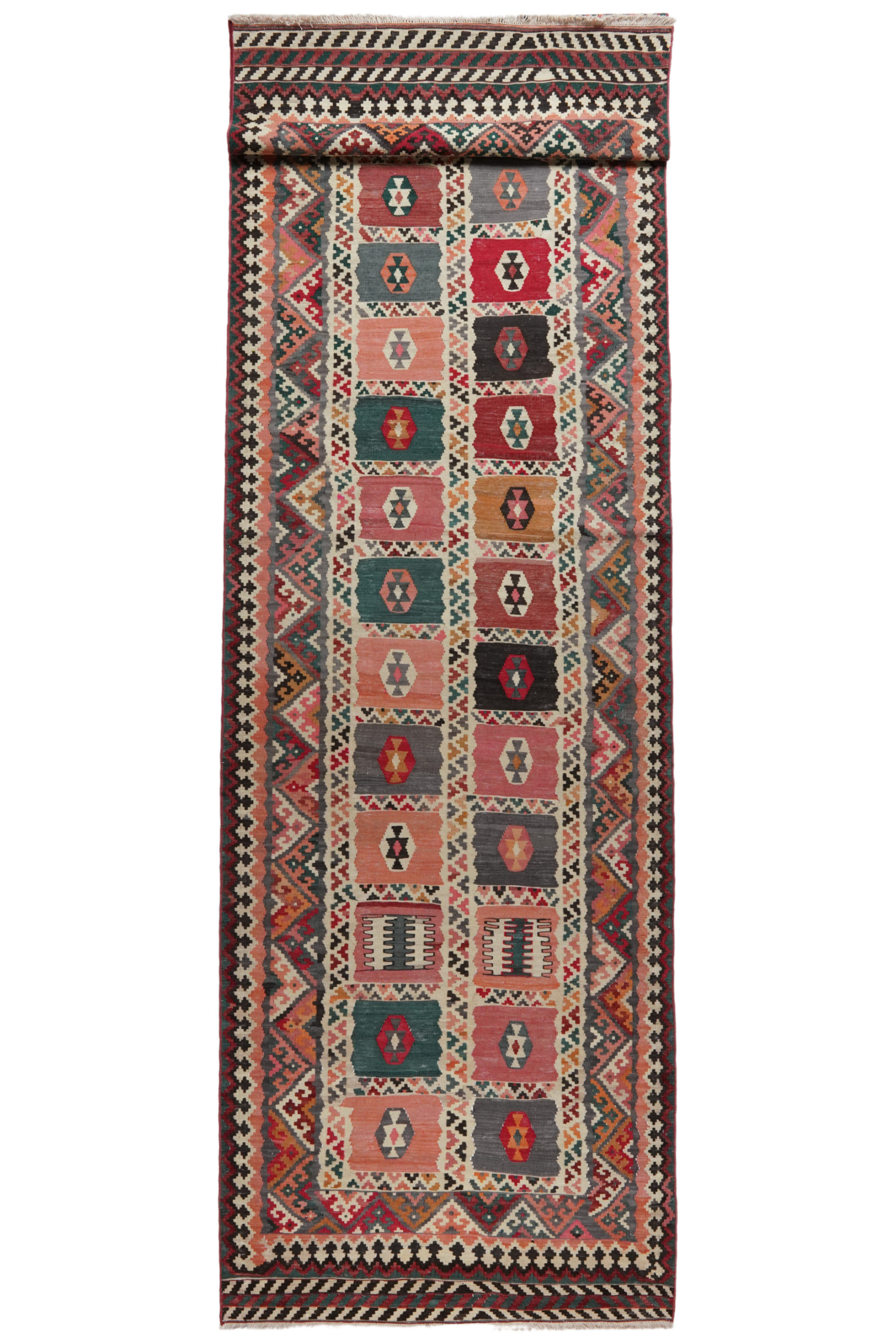 Kilim Gashgai Teppich Wolle Braun