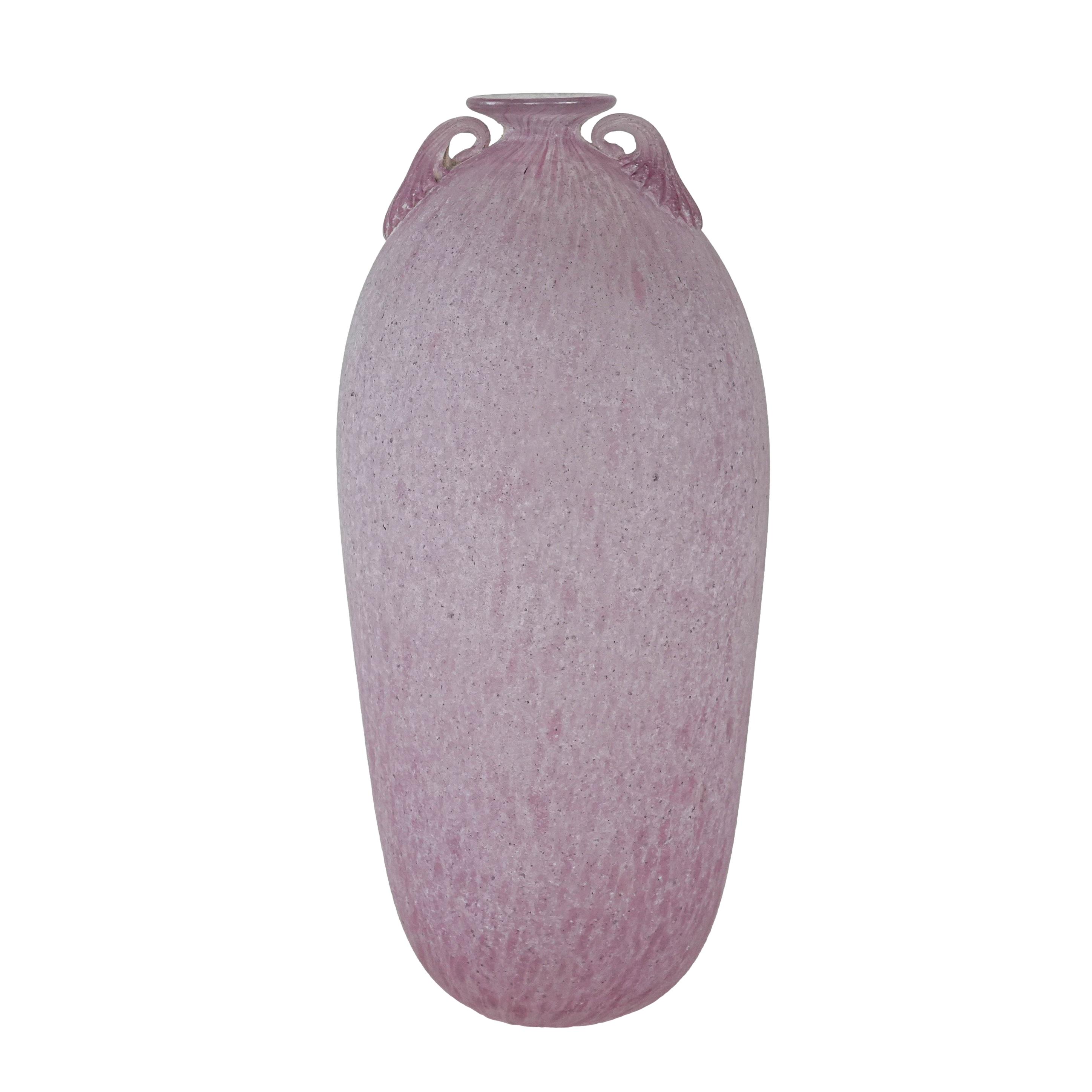 Glasvase Muranoglas Lila 1970er Jahre