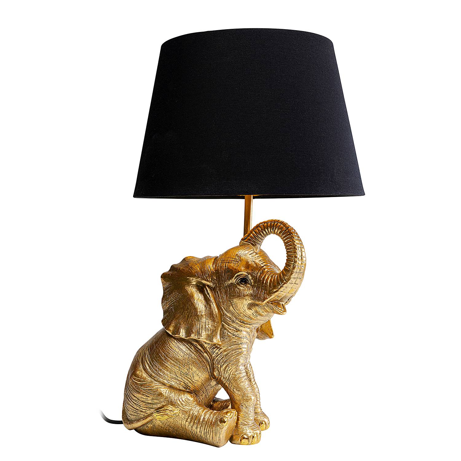 Table Lamp Happy Elephant Steel Black Gold